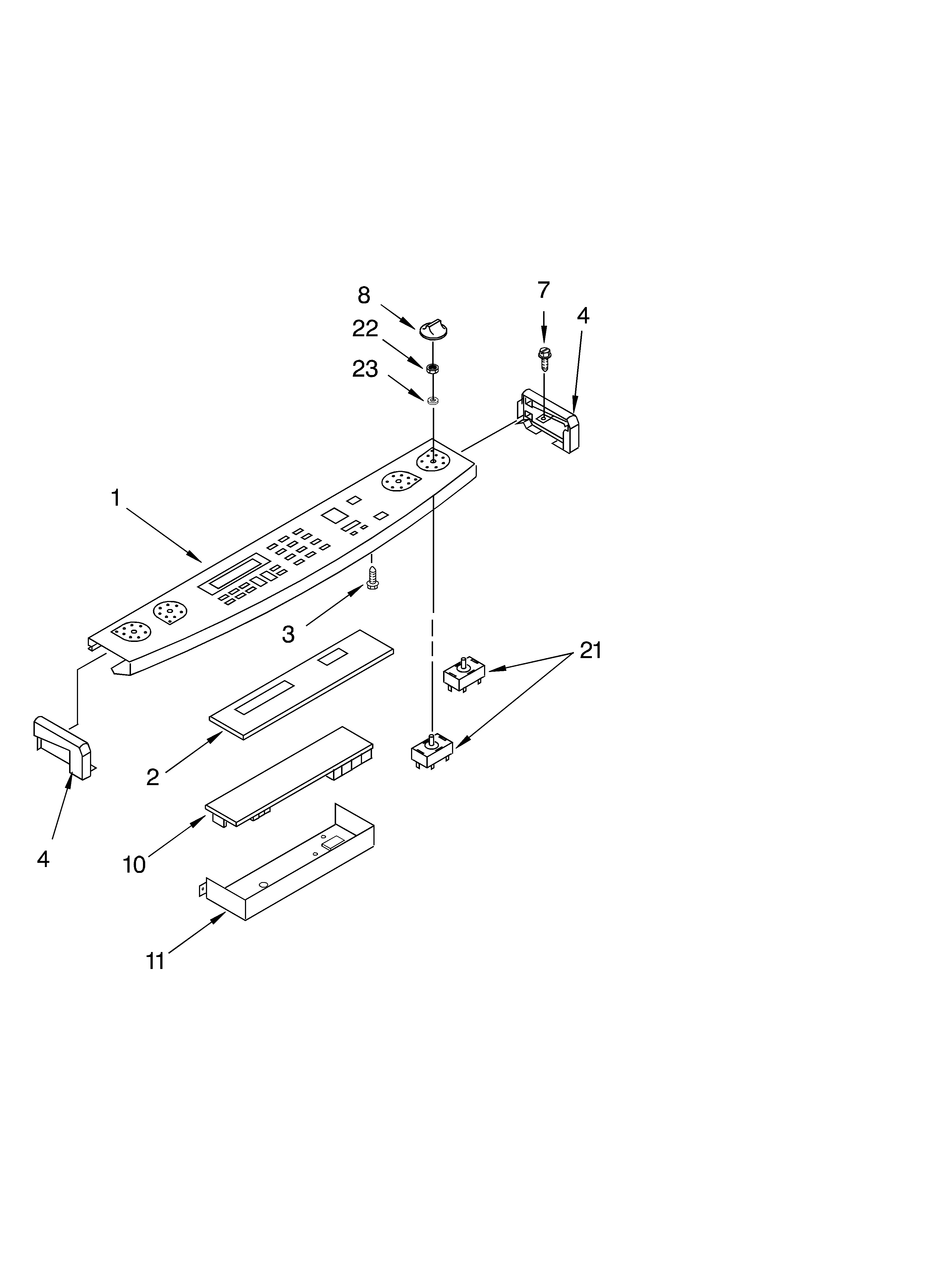 KitchenAid KESC307HBL6 control panel diagram