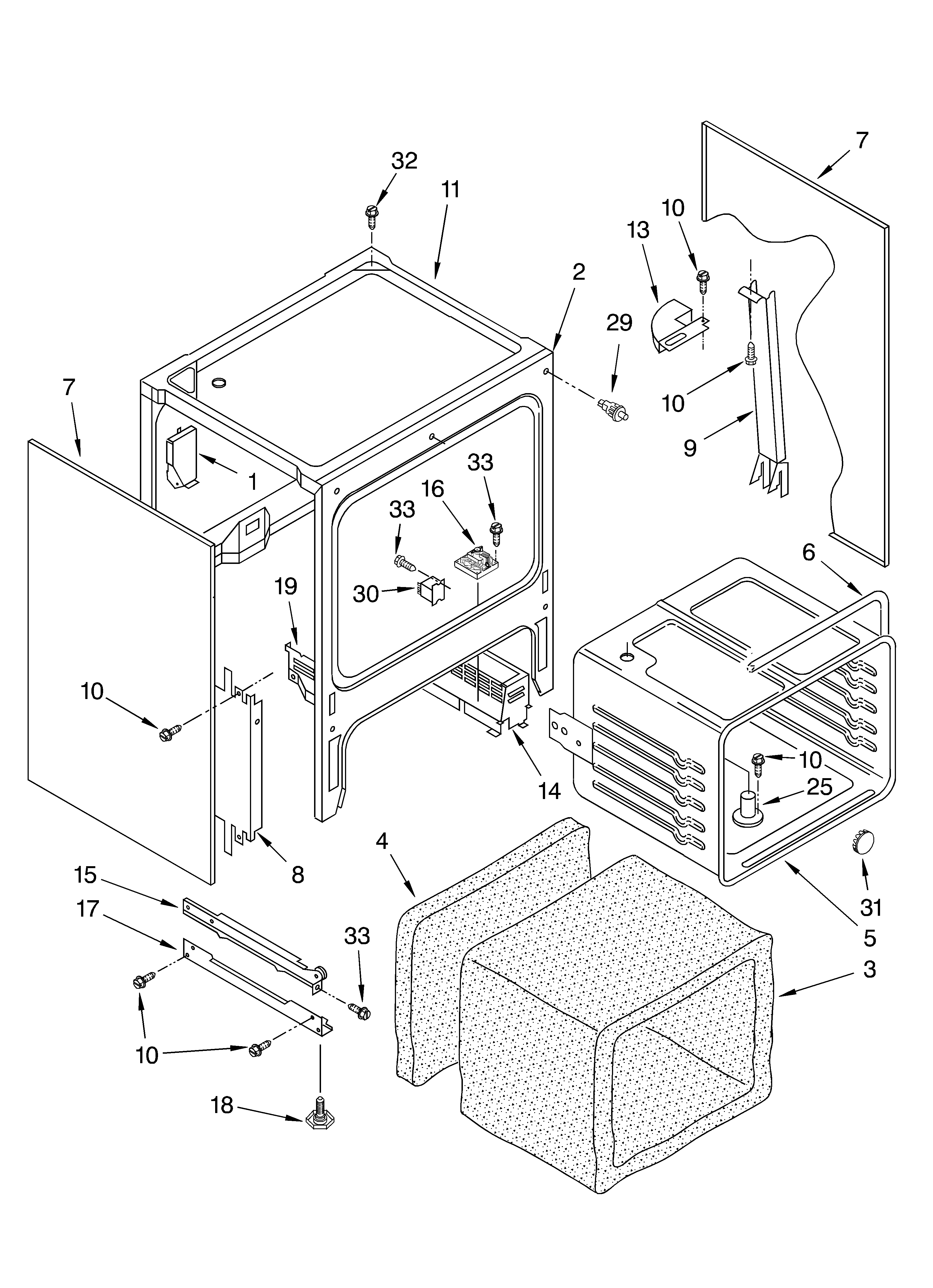 KitchenAid KESC307HBL6 oven chassis diagram