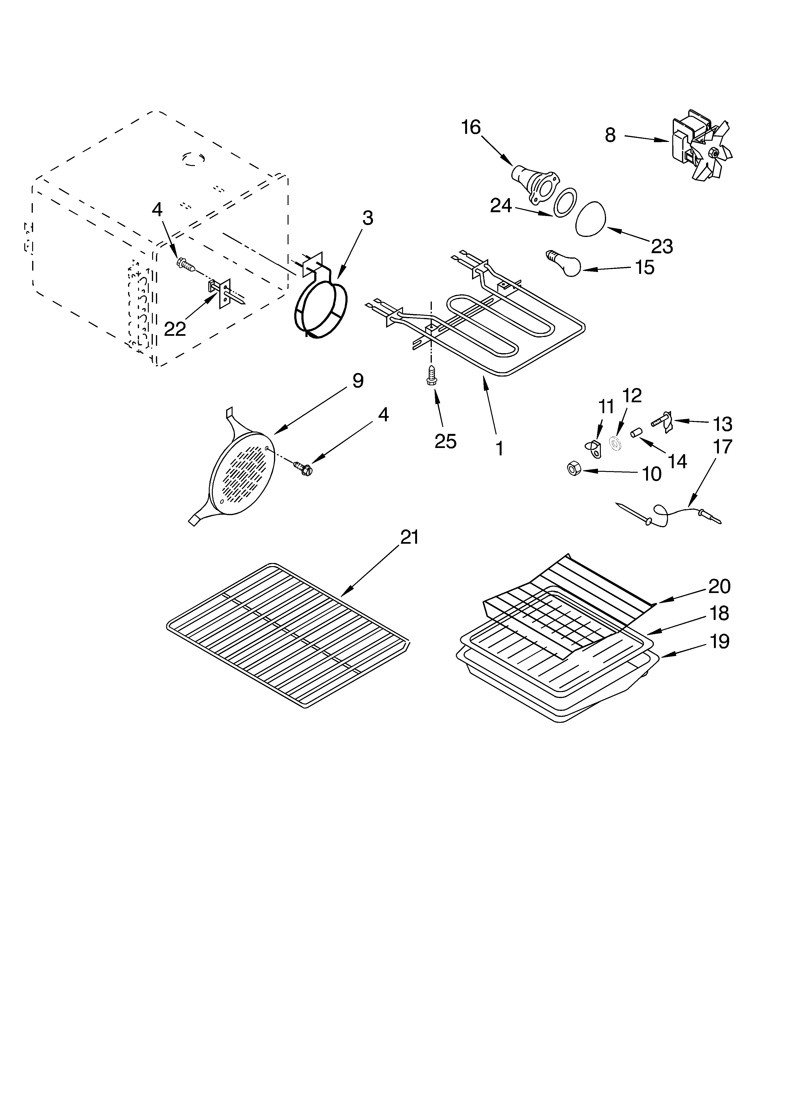 KitchenAid KESC307HBL6 oven diagram
