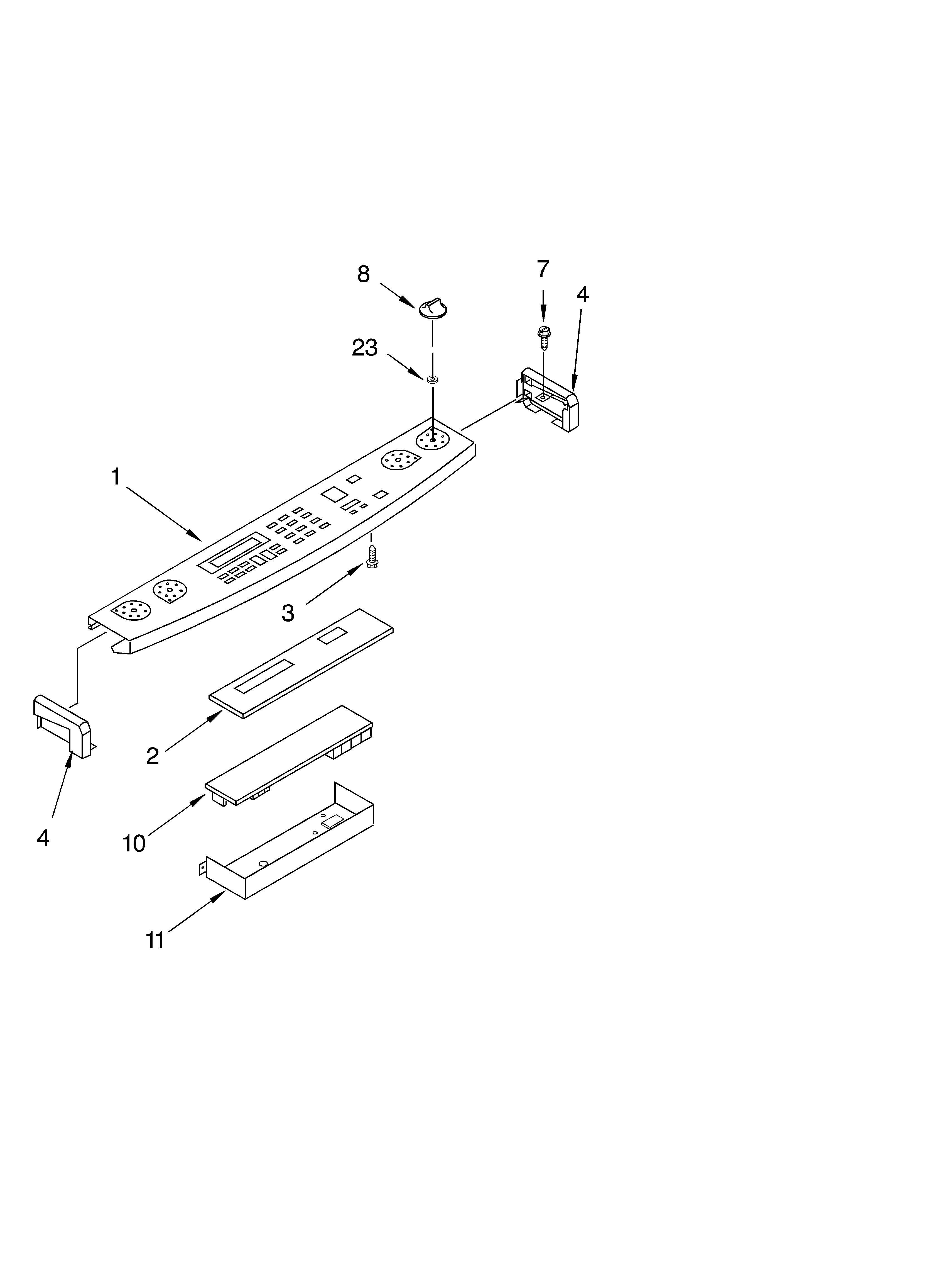 KitchenAid KGST307HBL6 control panel diagram