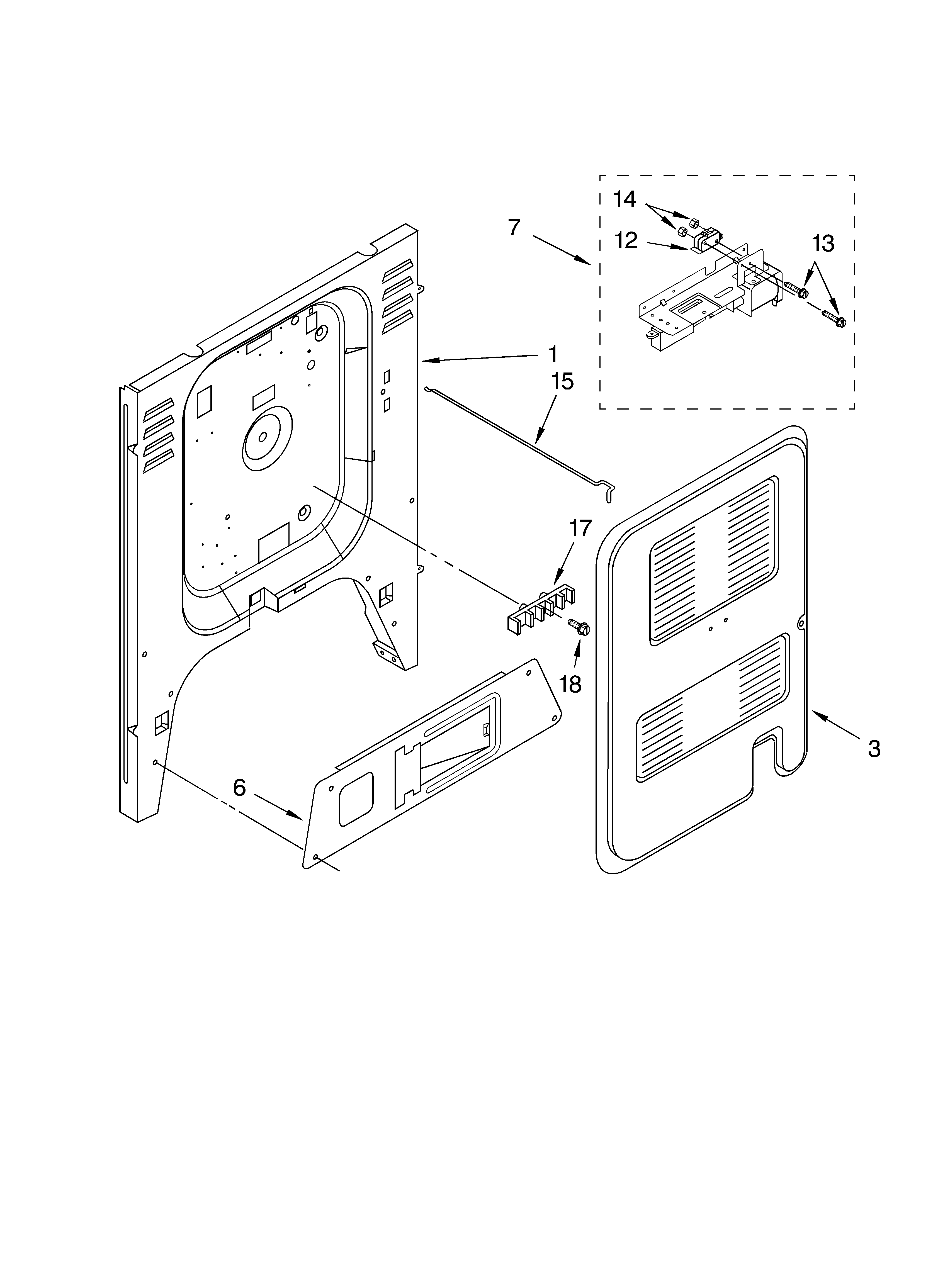 KitchenAid KGST307HBL6 rear chassis diagram
