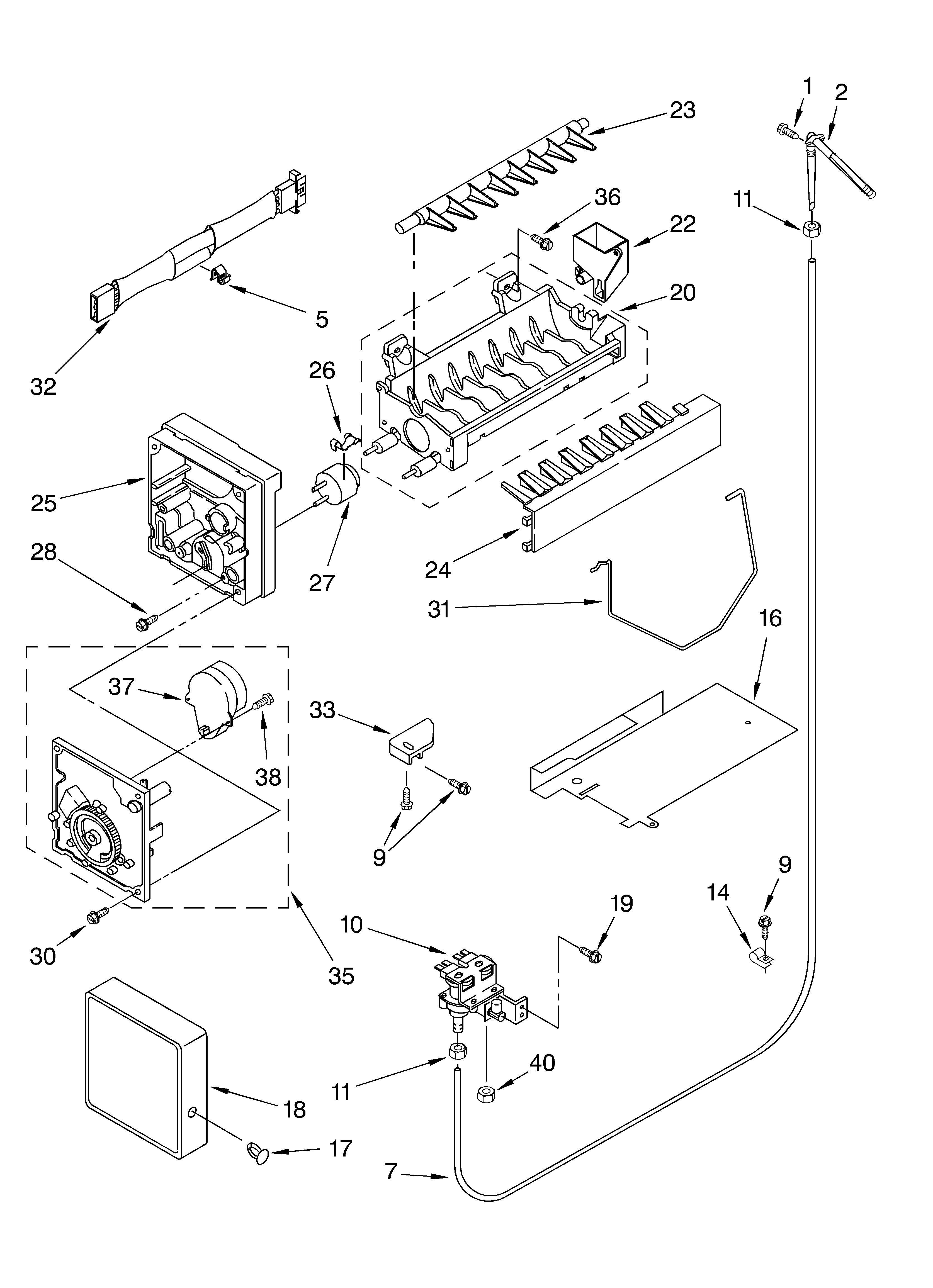 KitchenAid 4KSRS27CHT01 icemaker diagram
