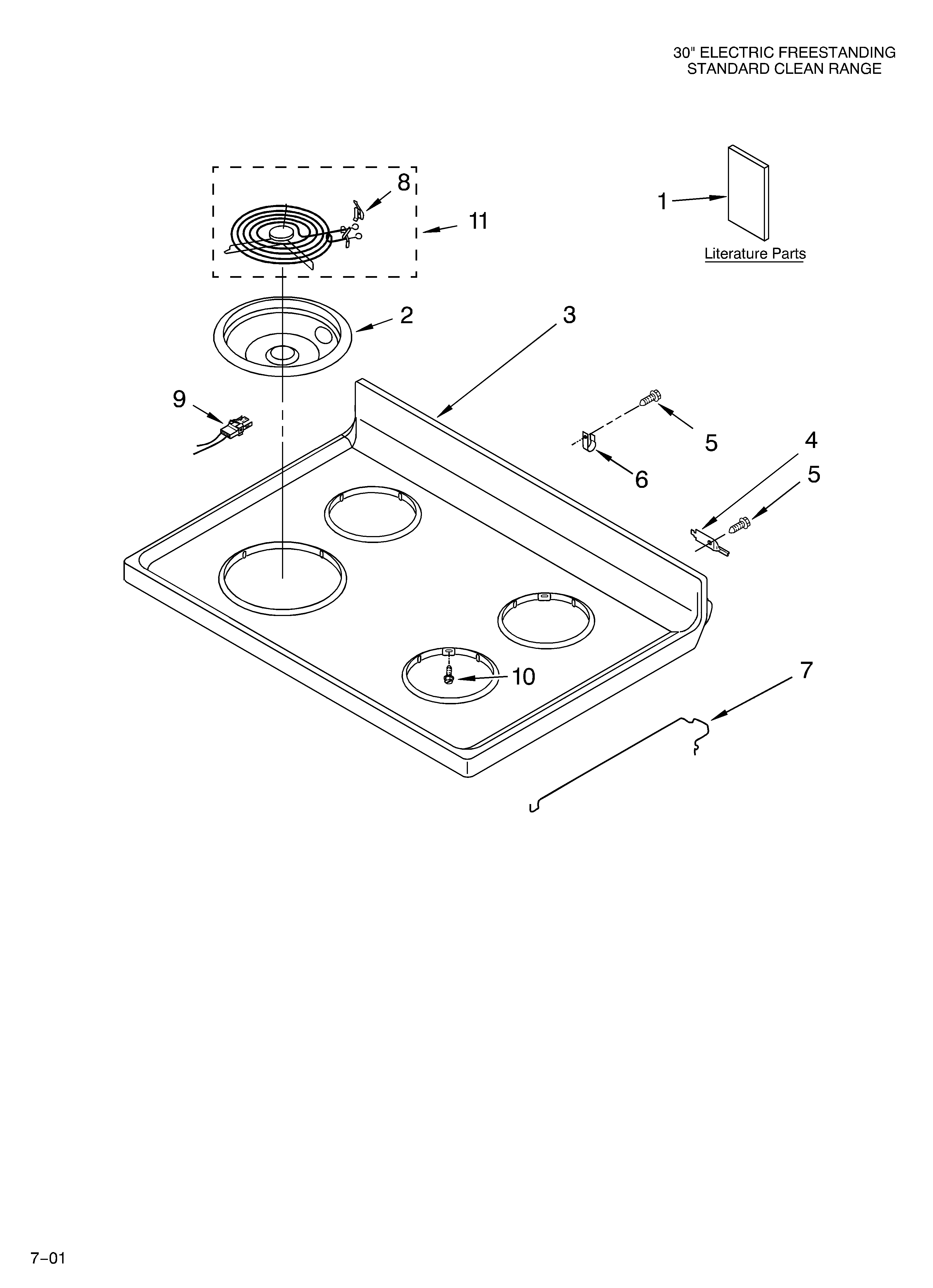 Estate TEP325KW0 cooktop/literature diagram