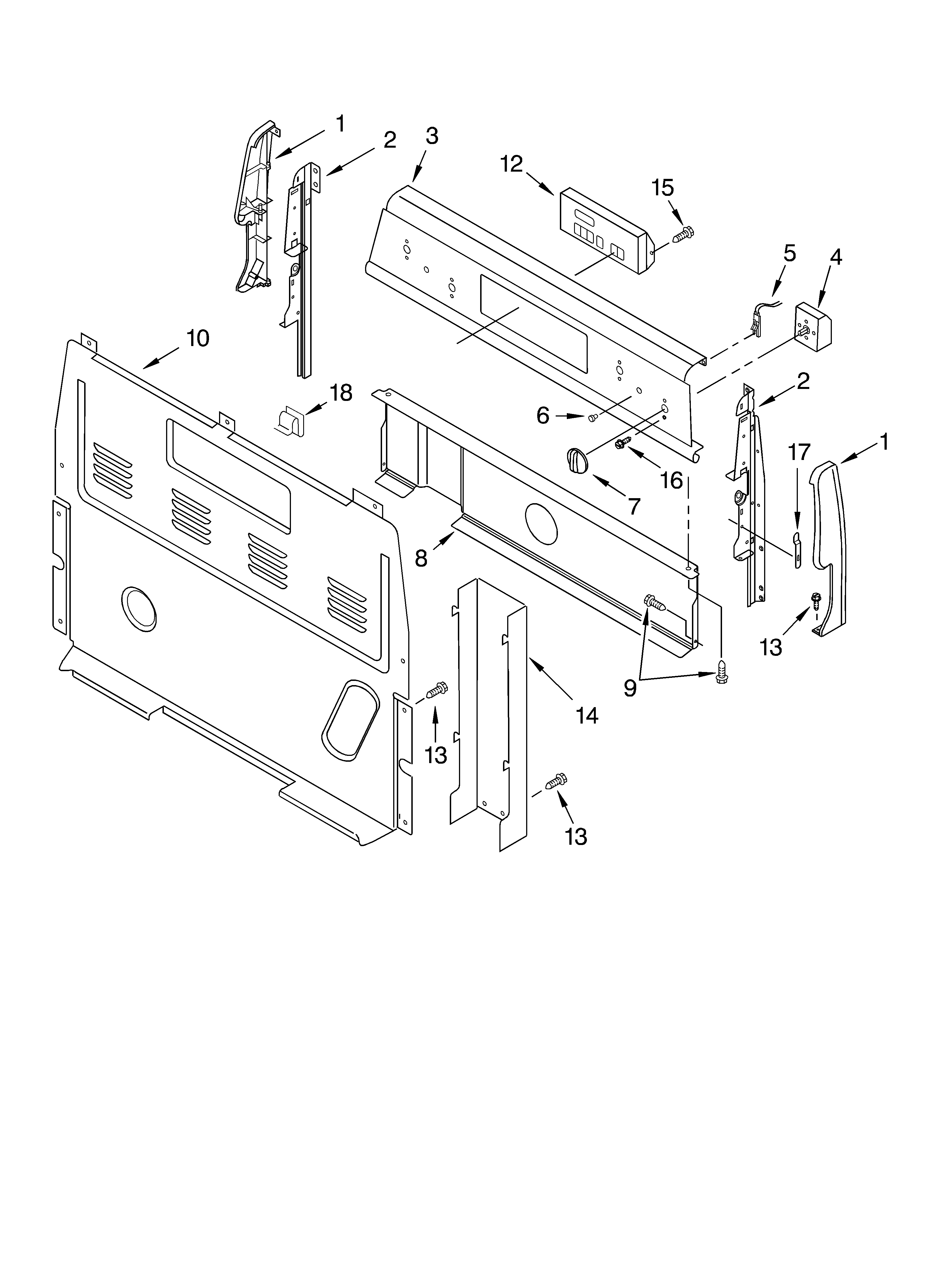 Whirlpool RF362BXKW0 control panel diagram