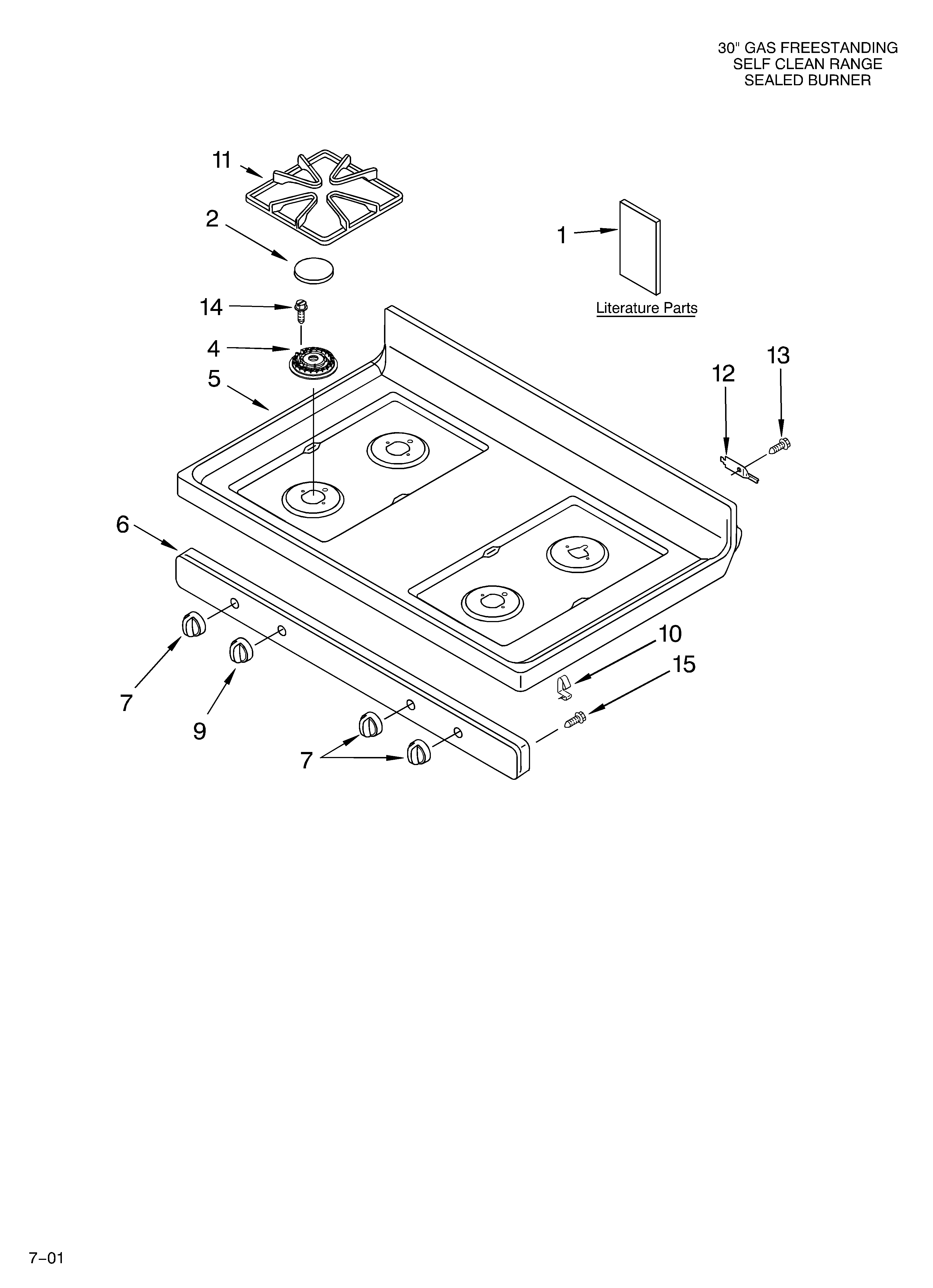 Whirlpool SF369LEKT0 cooktop/literature diagram
