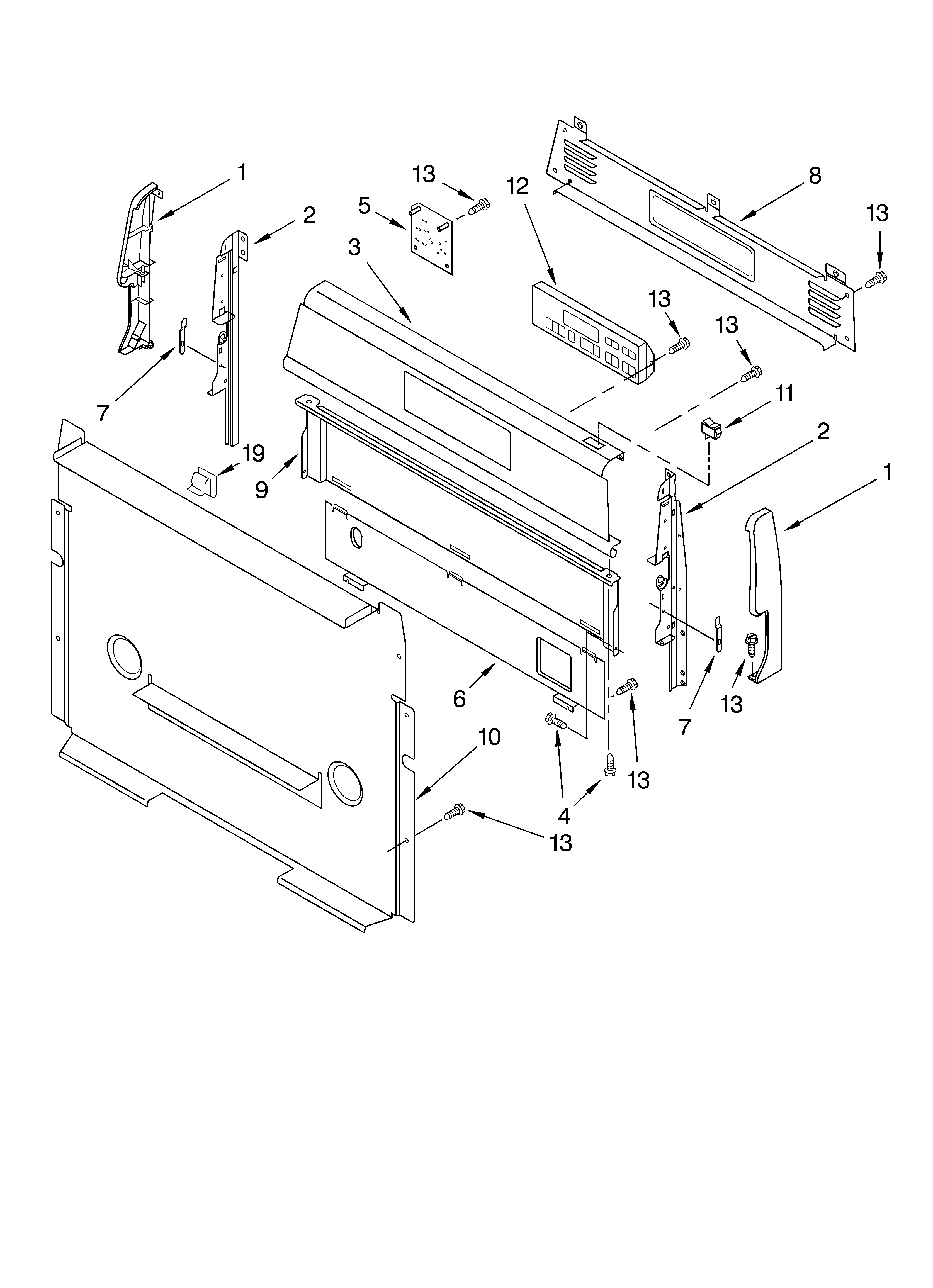 Whirlpool SF369LEKT0 control panel diagram