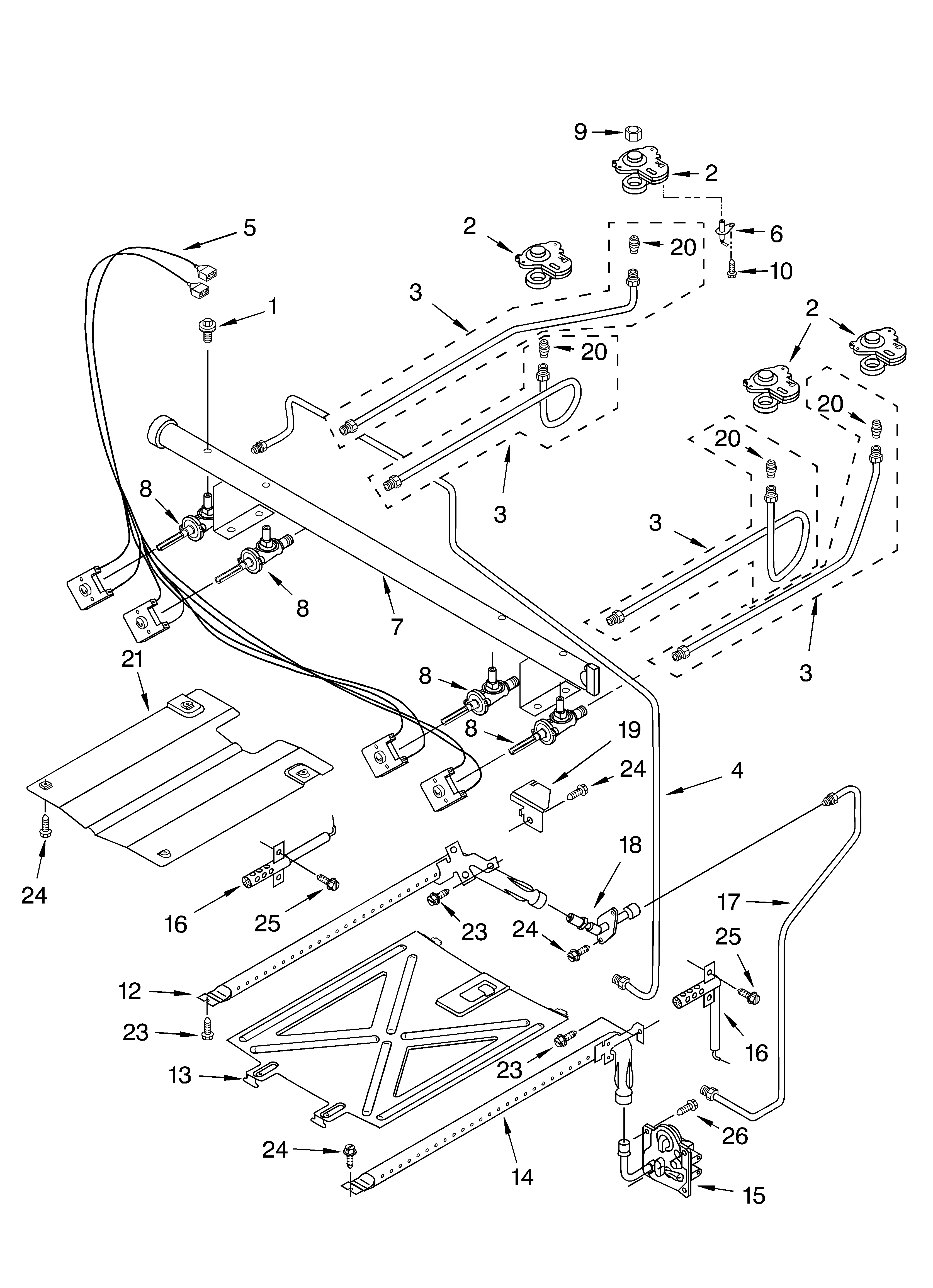 Whirlpool SF369LEKT0 manifold diagram