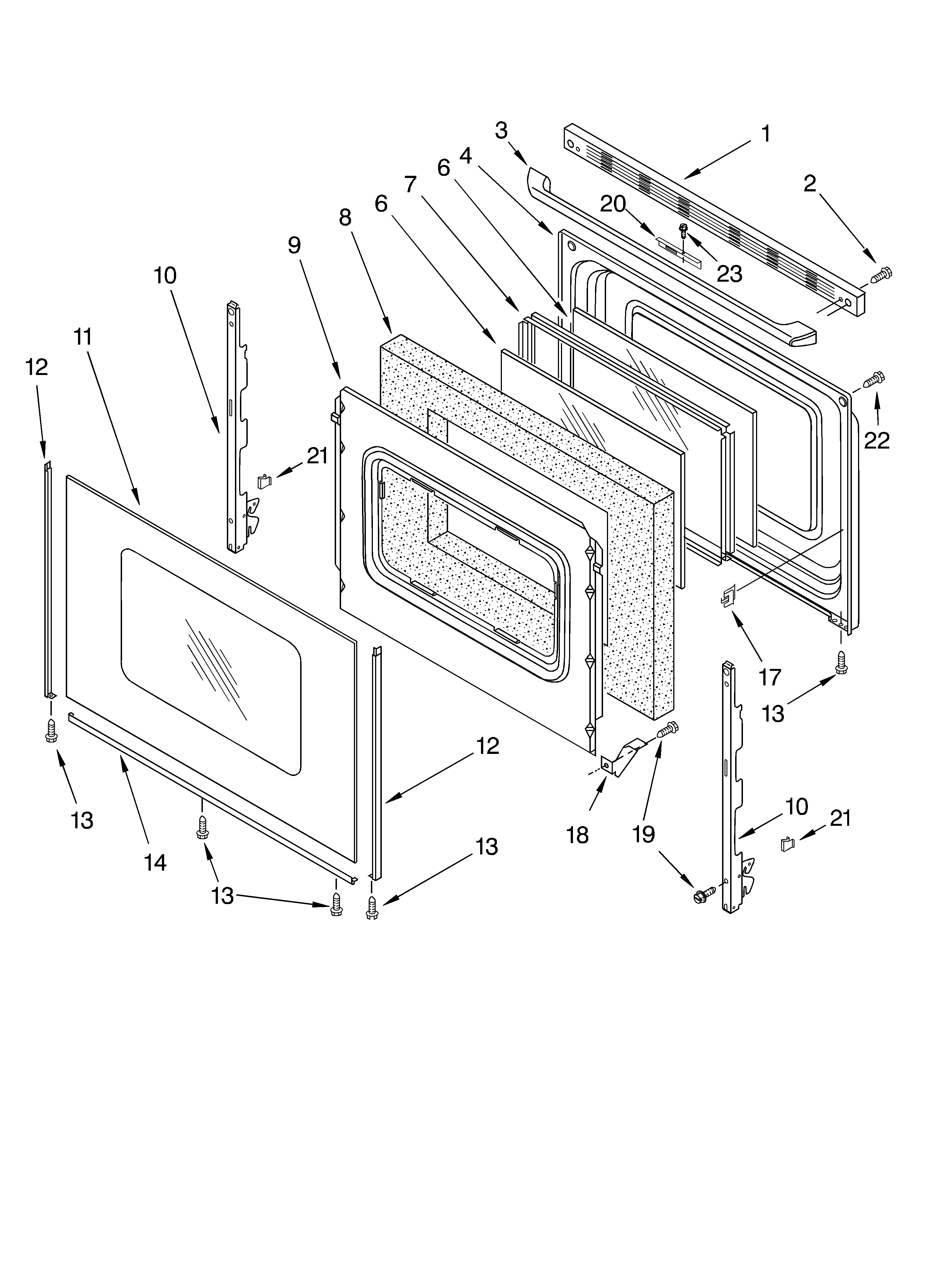 Whirlpool SF369LEKT0 door/optional diagram