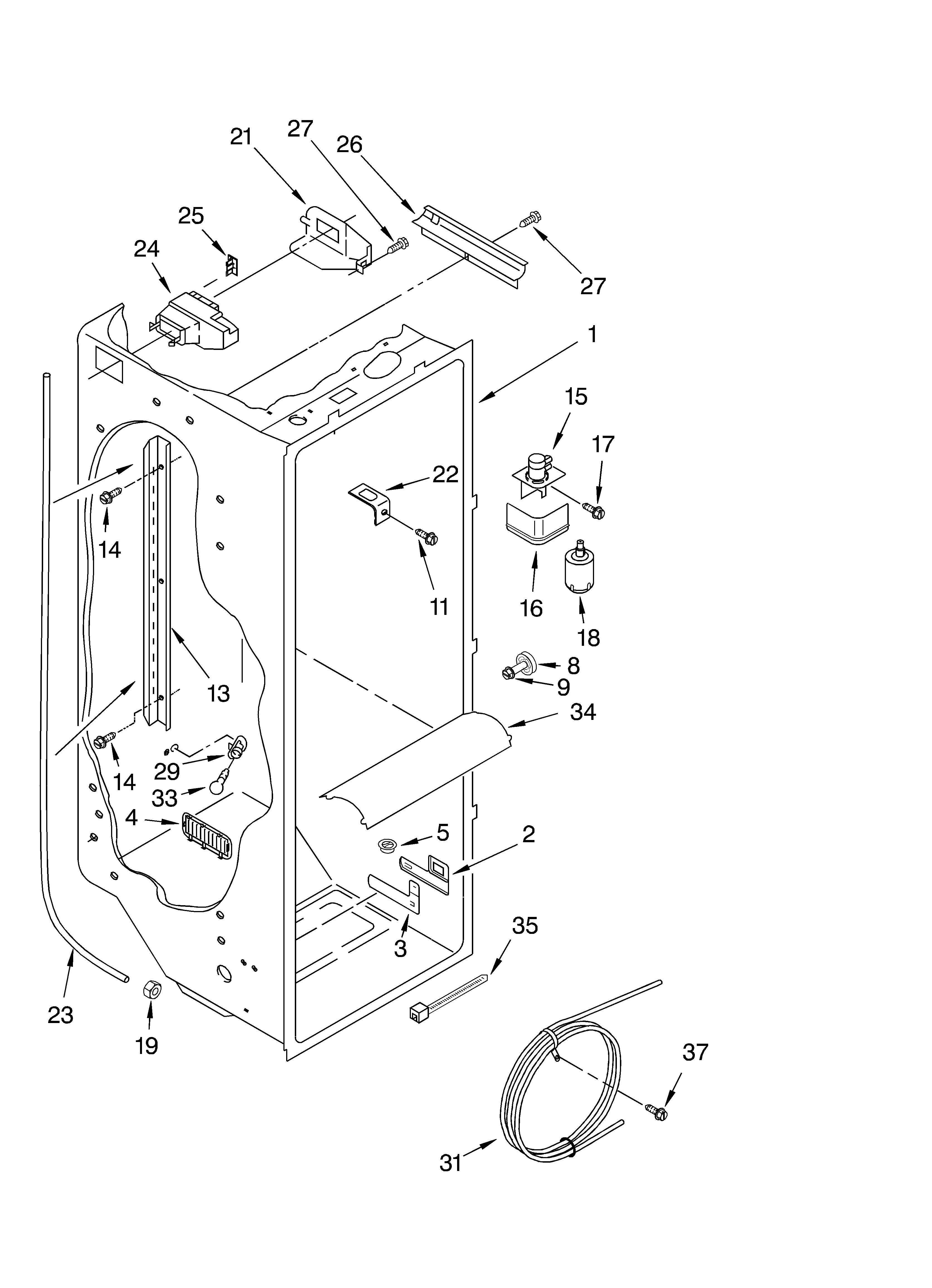 Whirlpool ED22PEXHW00 refrigerator liner diagram