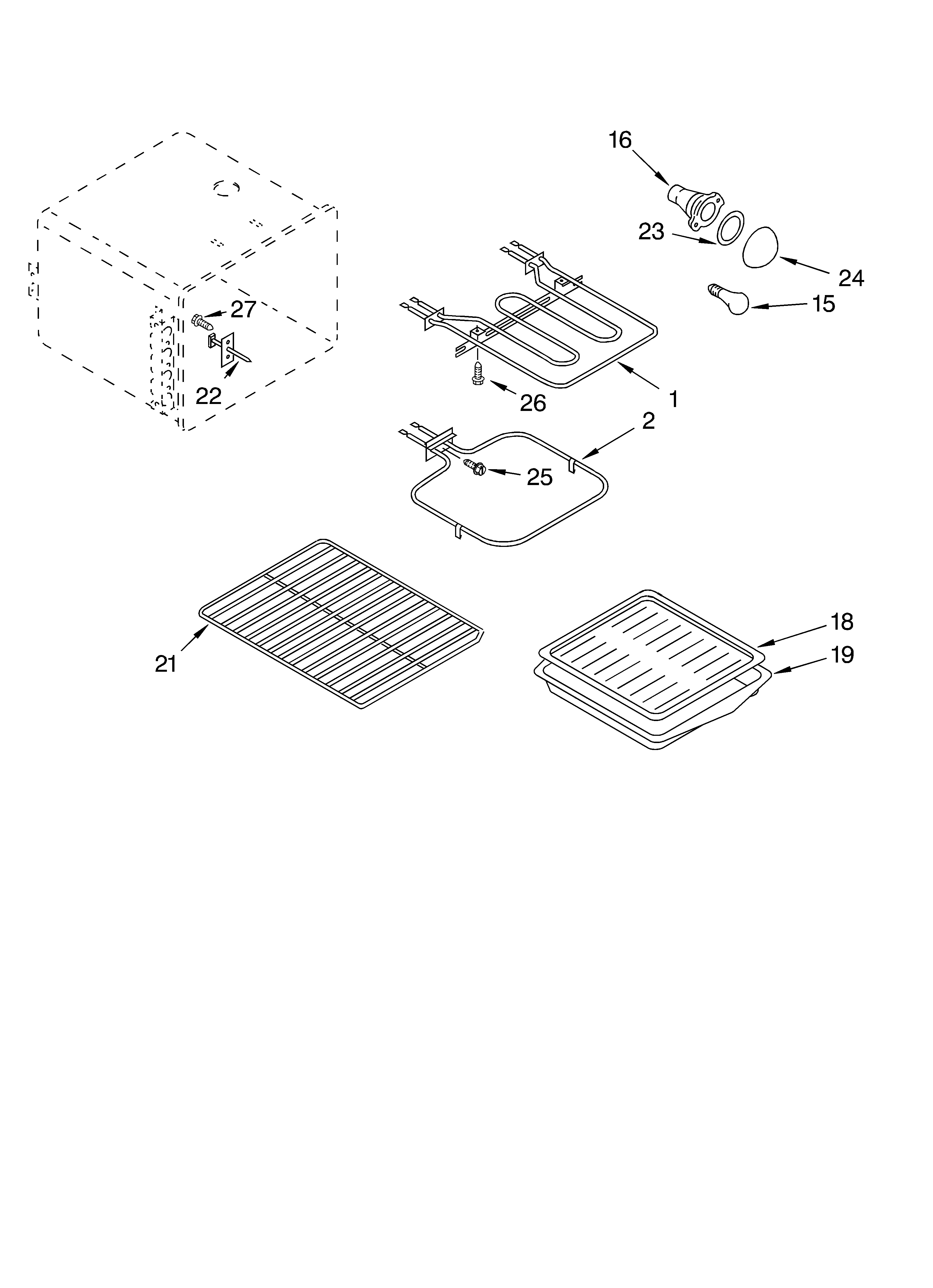 KitchenAid KERC601HWH6 oven diagram