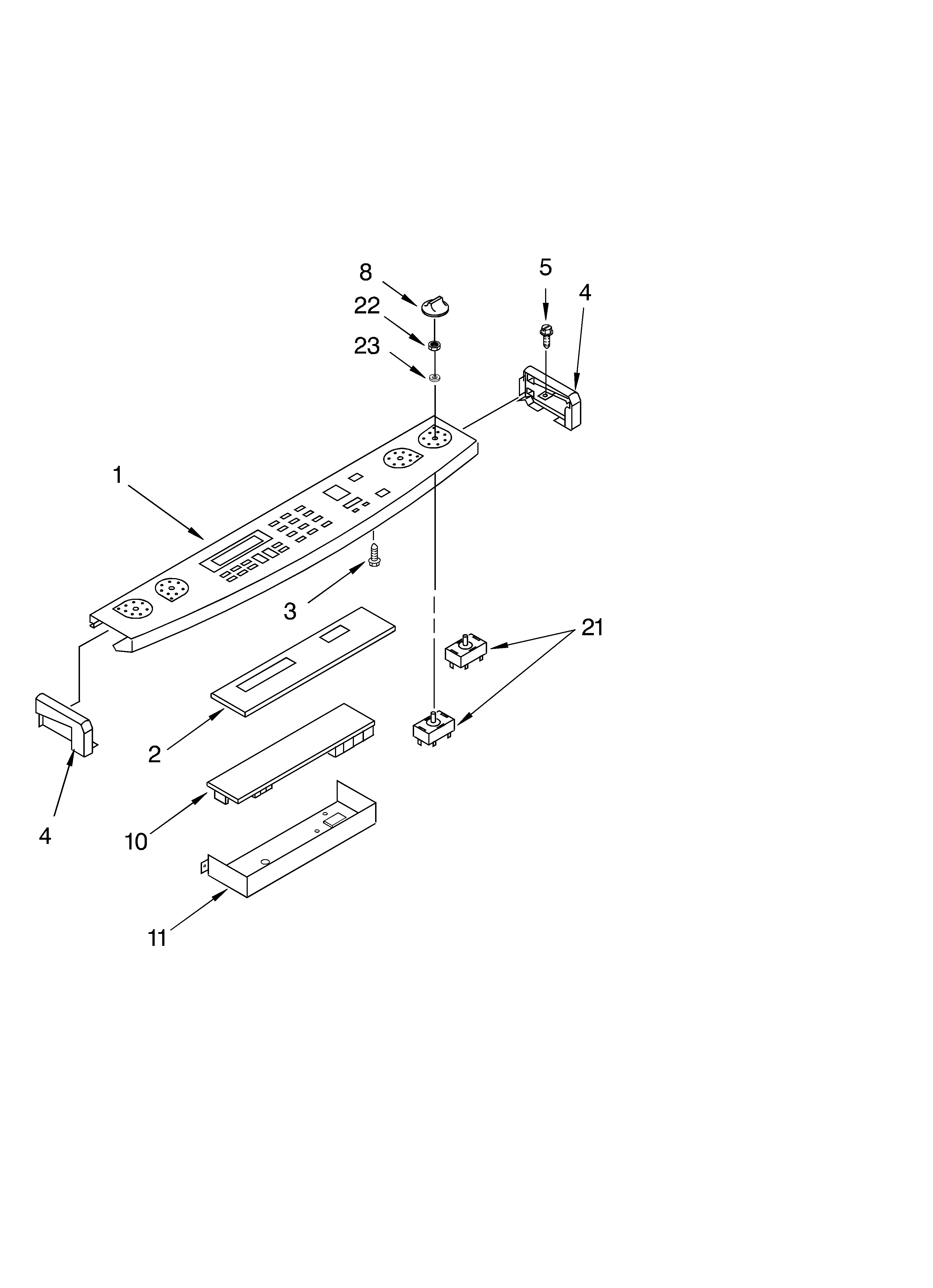 KitchenAid KESH307HWH6 control panel diagram