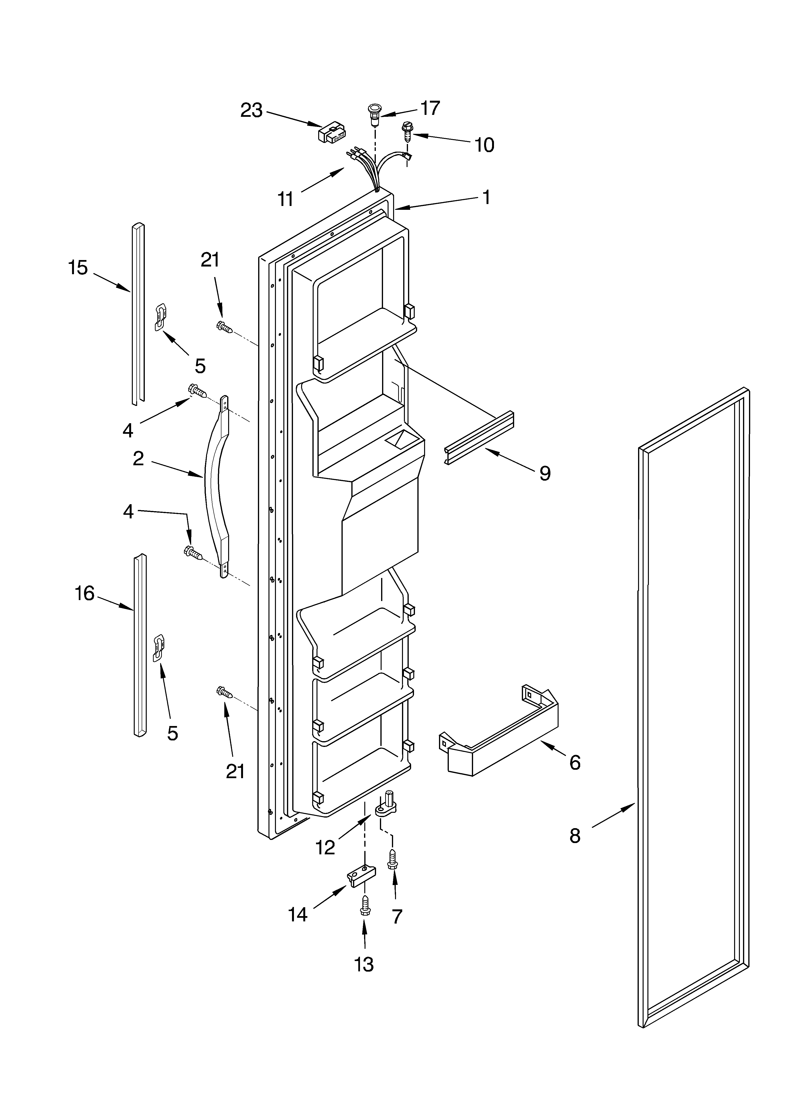 Crosley CS22AFXKQ00 freezer door diagram