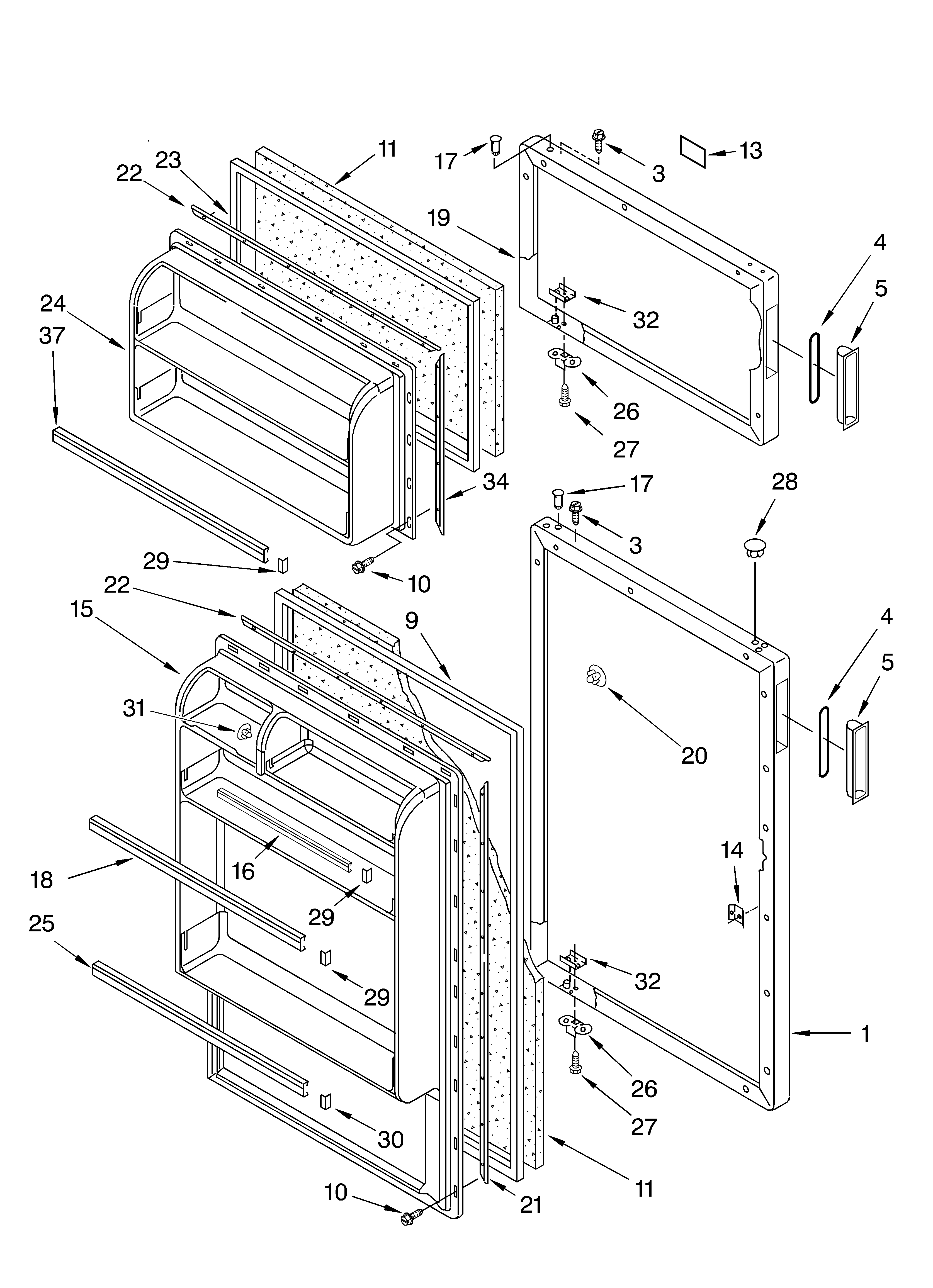 Roper RT16ZKXKQ00 door diagram