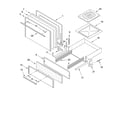 Roper FGP210EN5 oven door and broiler diagram