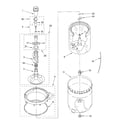 KitchenAid KAWS855JE3 agitator, basket and tub diagram
