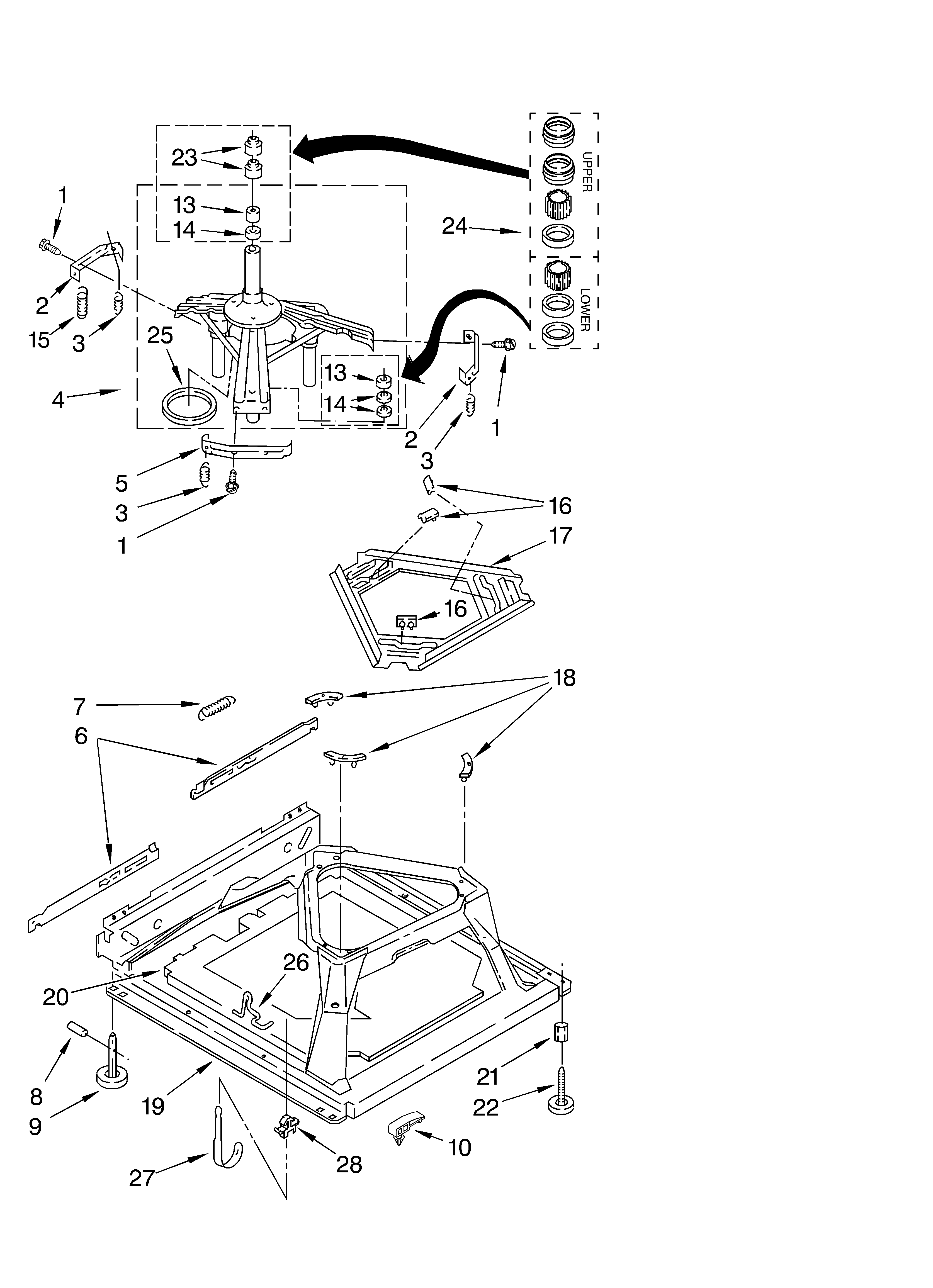 KitchenAid KAWS855JE3 machine base diagram