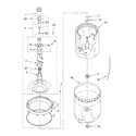 Whirlpool LSQ9665JQ3 agitator, basket and tub diagram