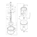 Whirlpool GSQ9611KQ1 agitator, basket and tub diagram