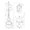 Whirlpool GST9675JQ2 agitator, basket and tub diagram
