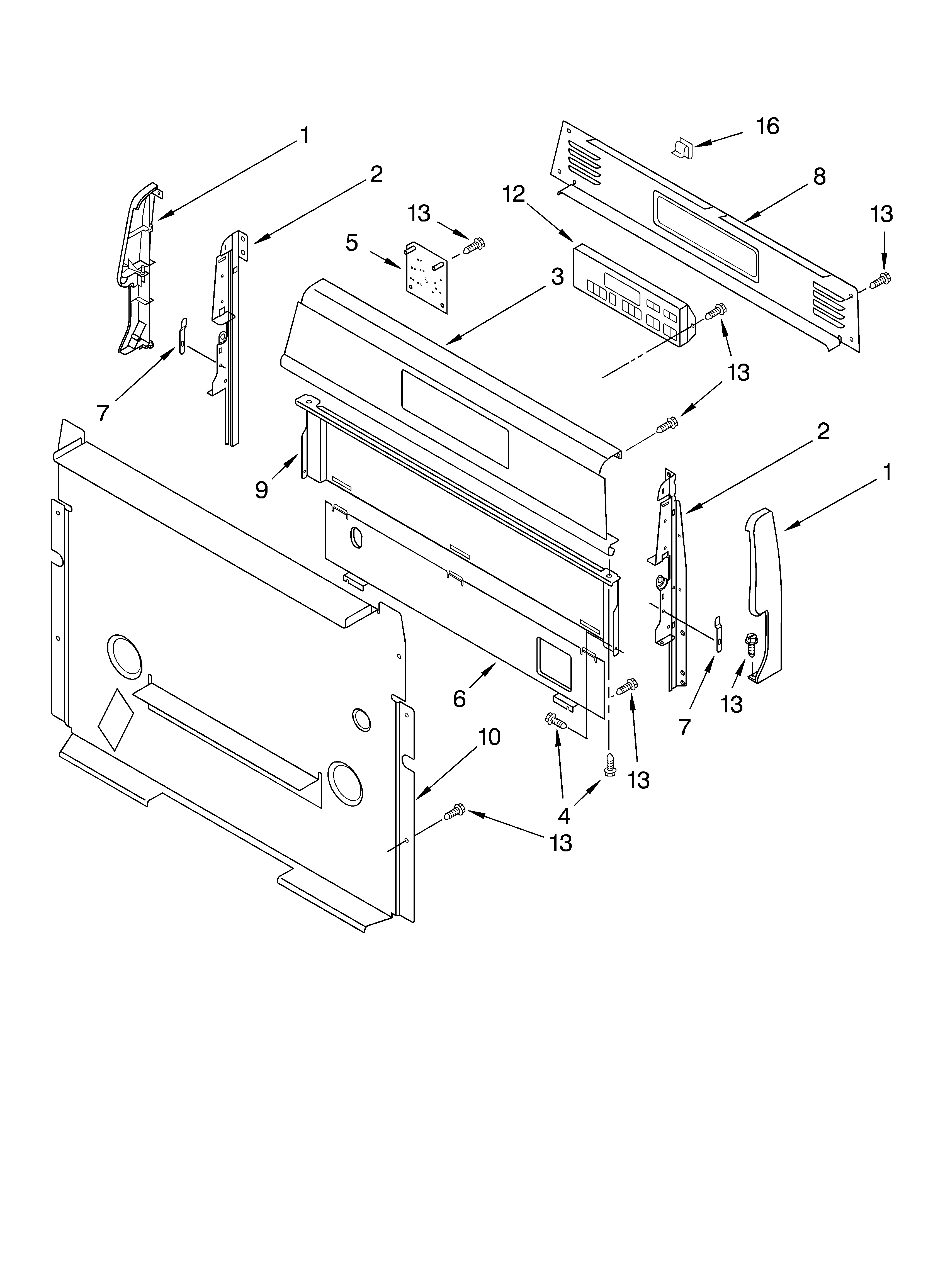 Whirlpool SF356BEKW0 control panel diagram