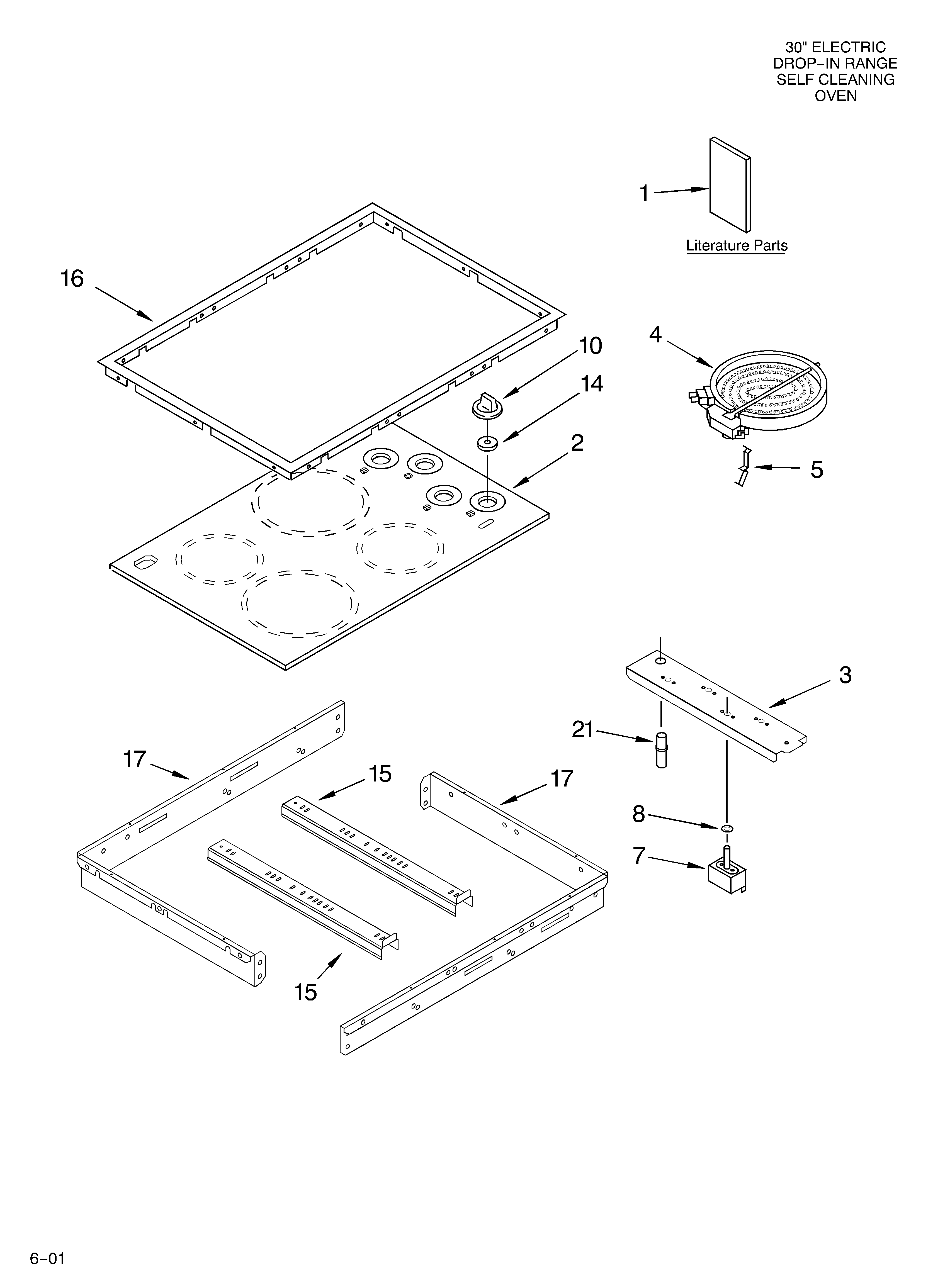 Whirlpool RS696PXGQ8 cooktop/literature diagram