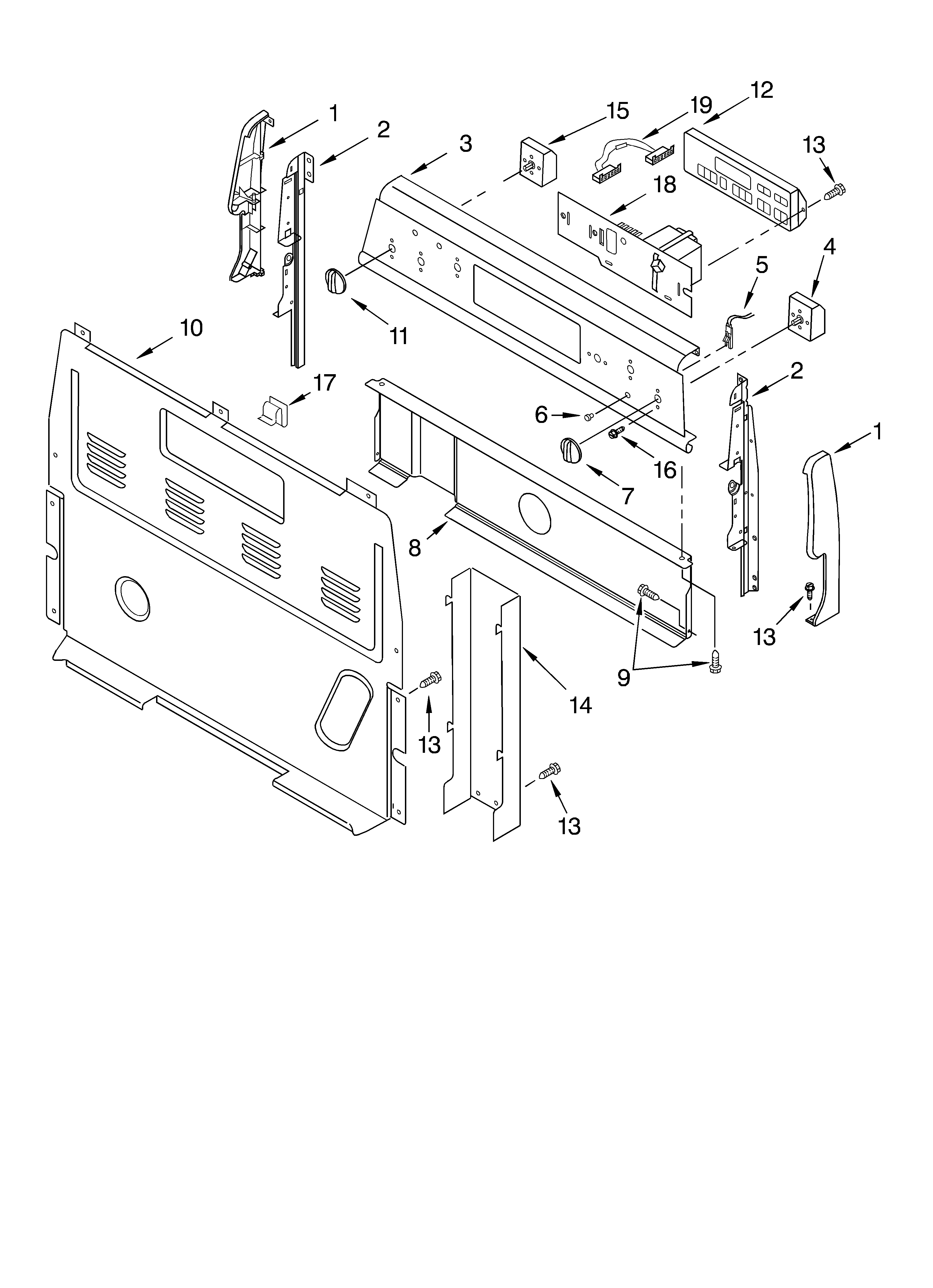 Whirlpool GR460LXKB0 control panel diagram