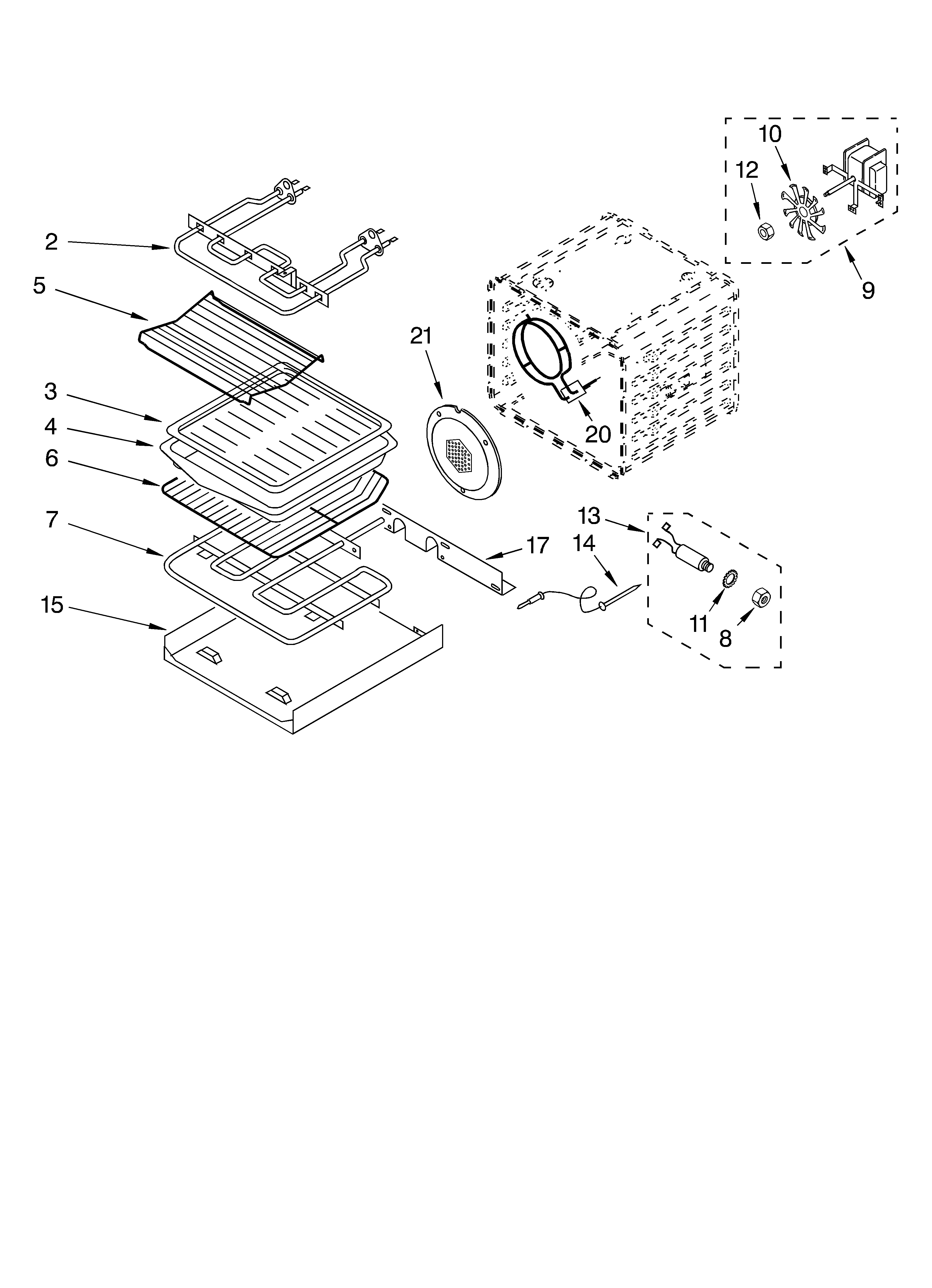 KitchenAid KEBC177KSS0 internal oven diagram