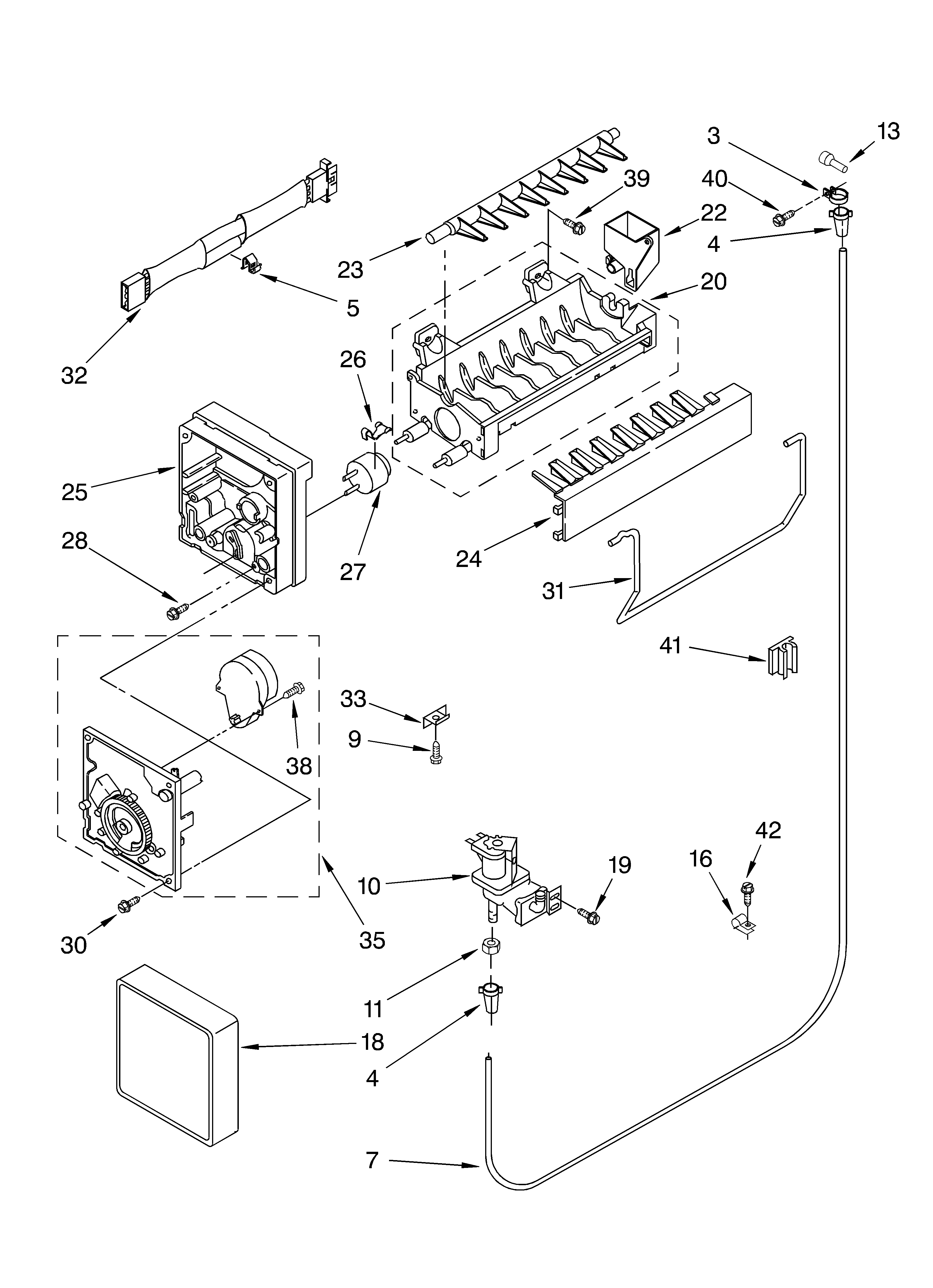 Whirlpool ET6WSMYKQ00 icemaker/optional diagram