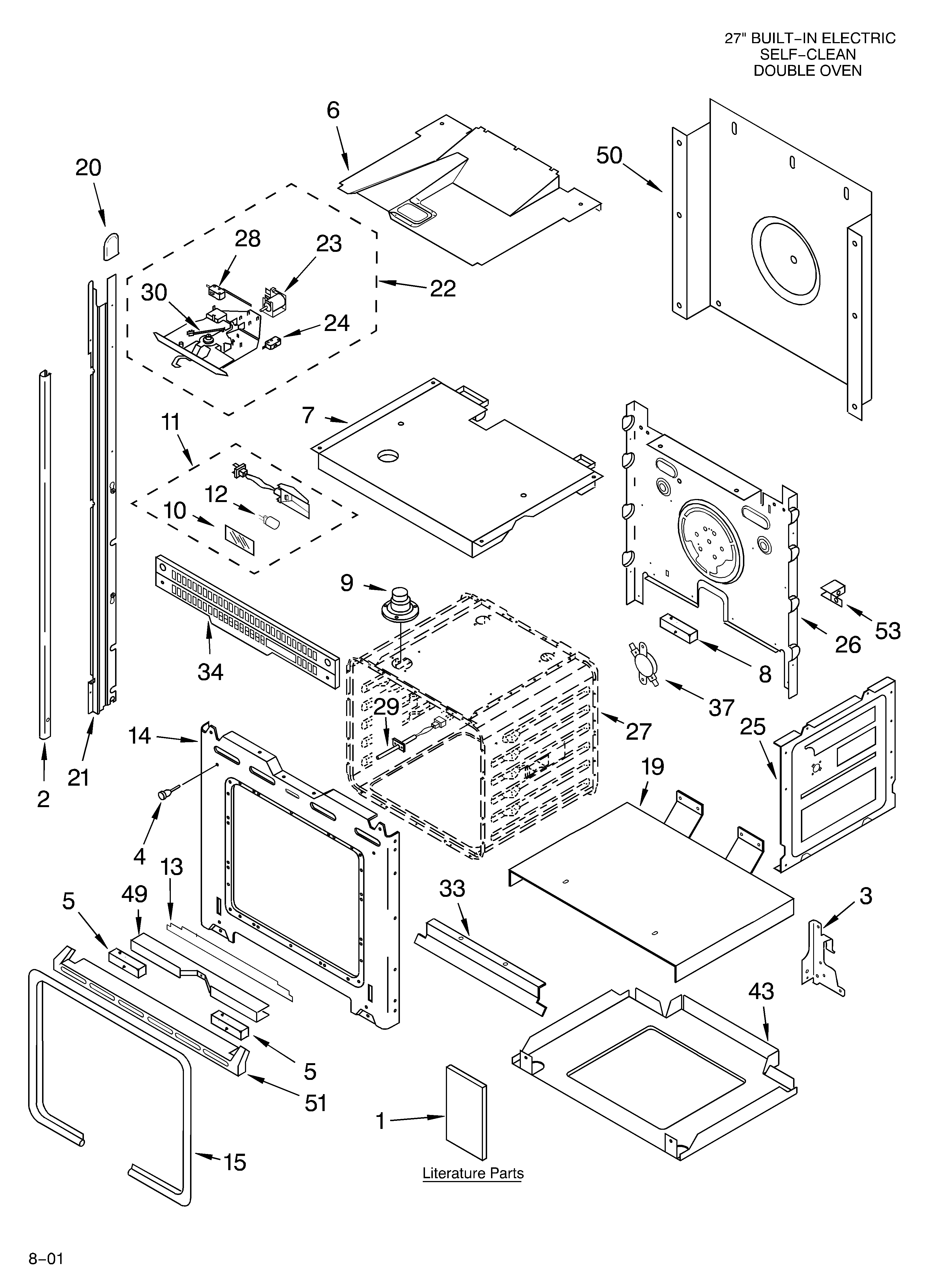 KitchenAid KEBC276KWH0 oven/literature diagram