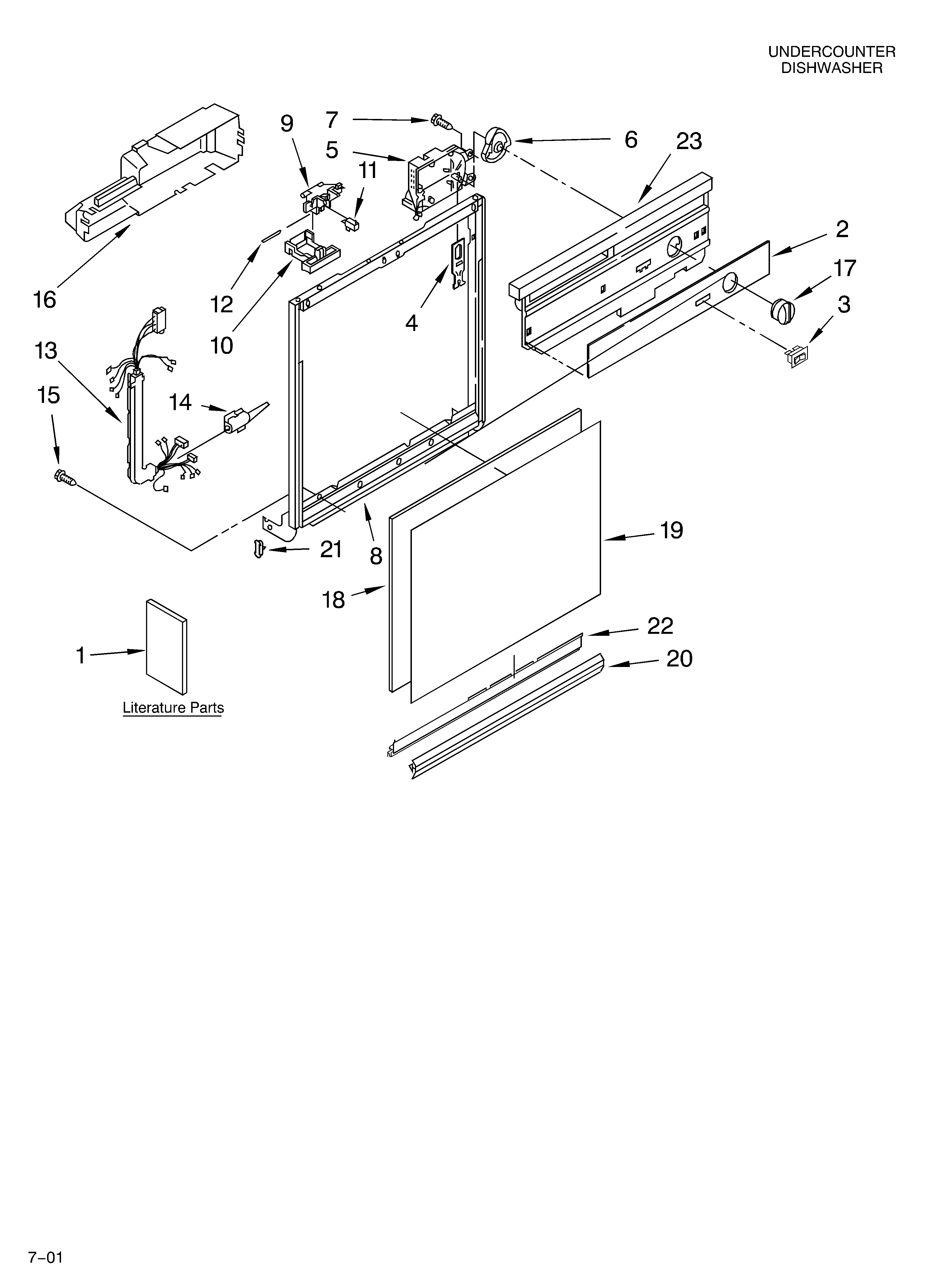 Estate TUD4700KB1 frame & console/literature diagram