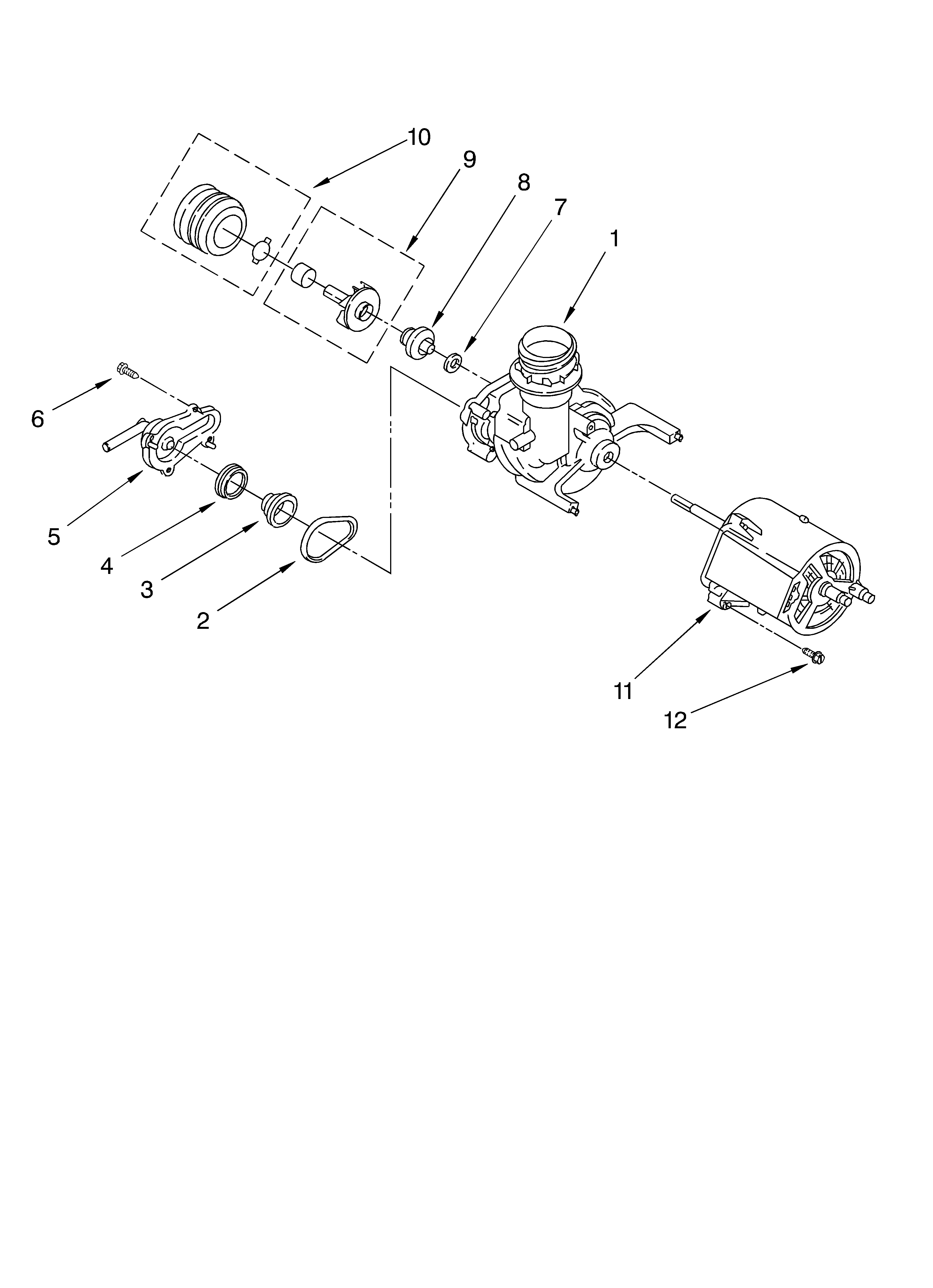 Estate TUD4700KB1 pump & motor diagram