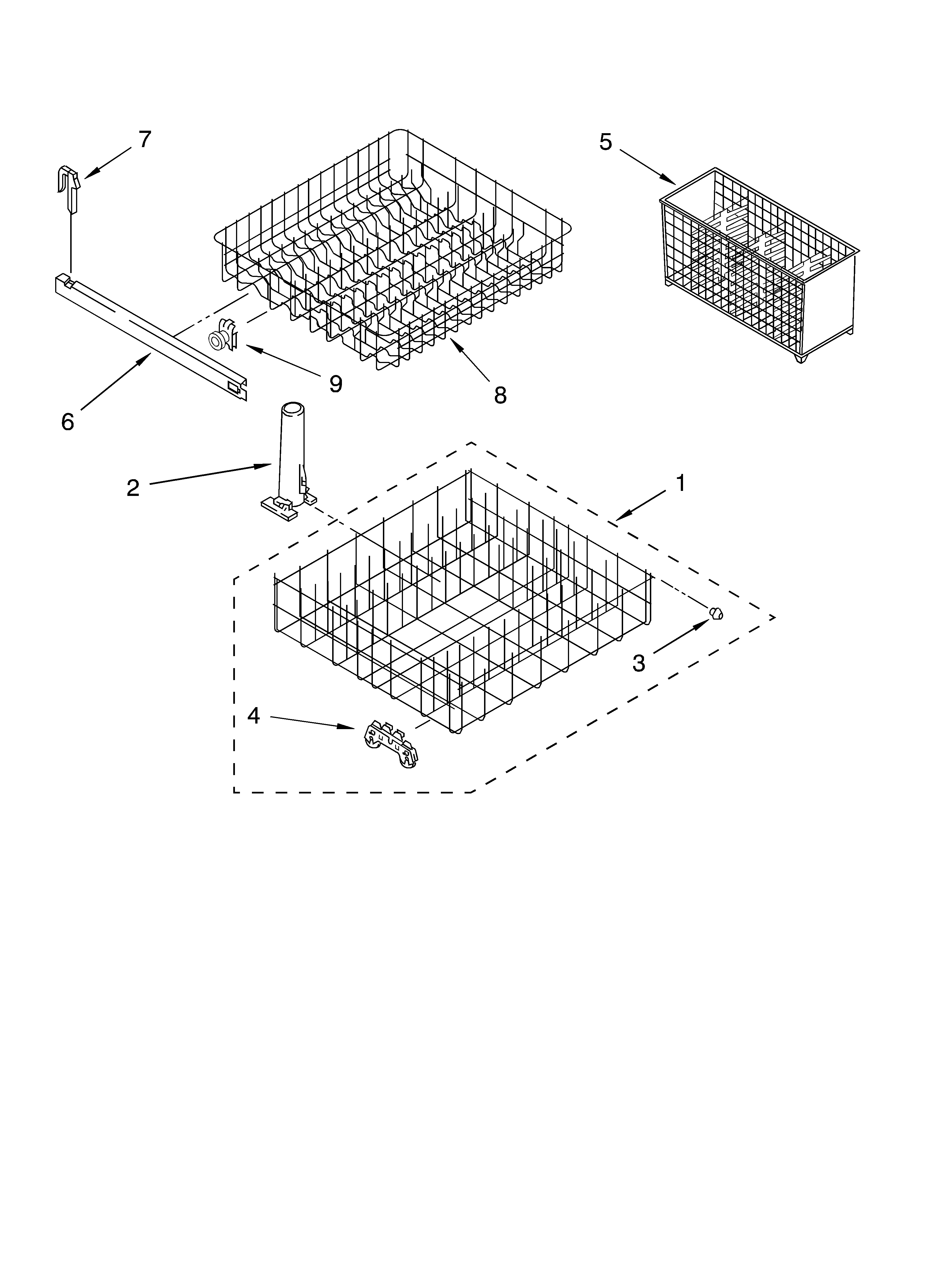 Estate TUD4700KB1 dishrack diagram