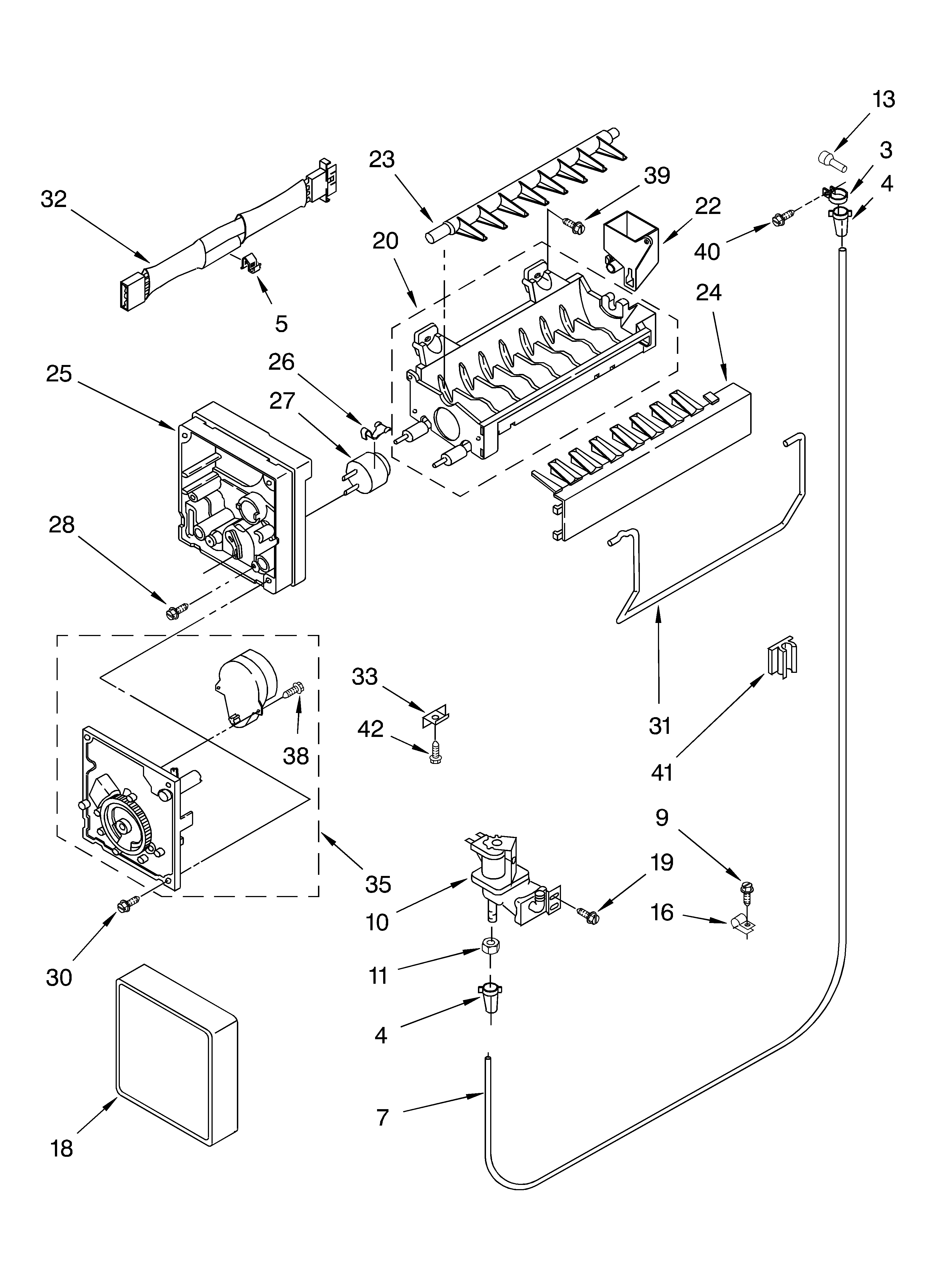 Whirlpool ET4WSMYKZ00 icemaker diagram