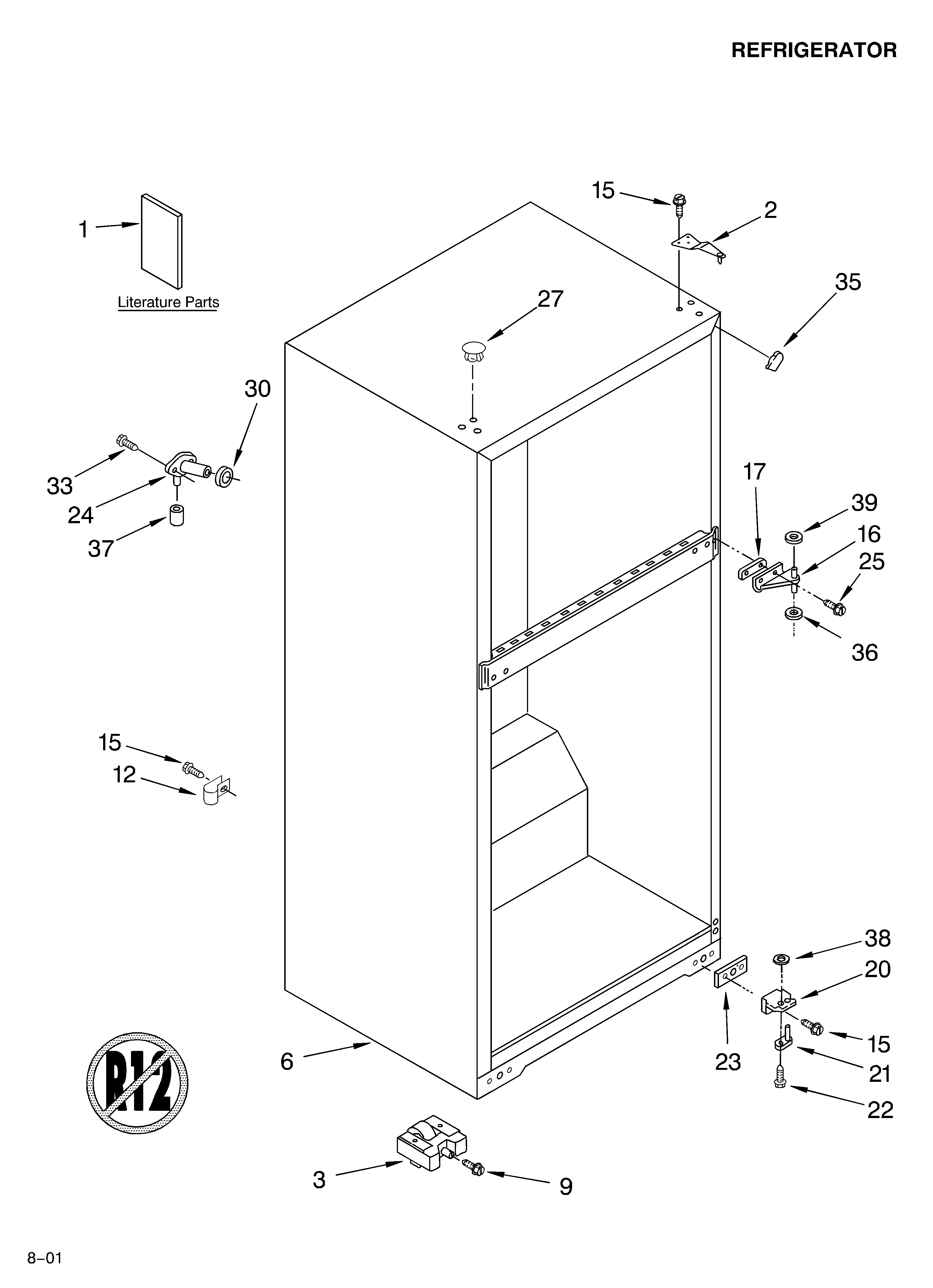 Estate TT18TKXKQ00 cabinet/literature diagram