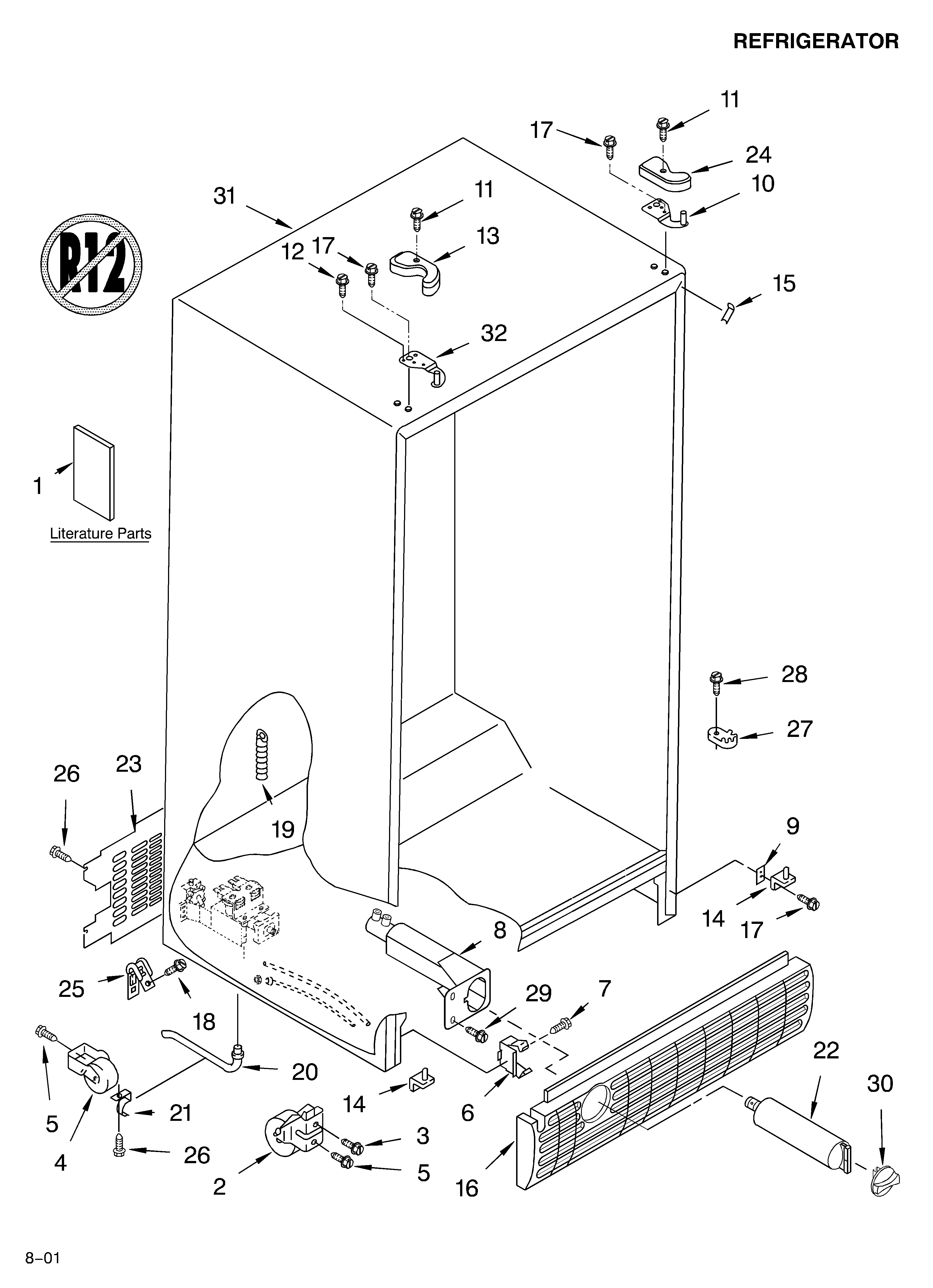 Estate TS22AFXKQ00 cabinet/literature diagram