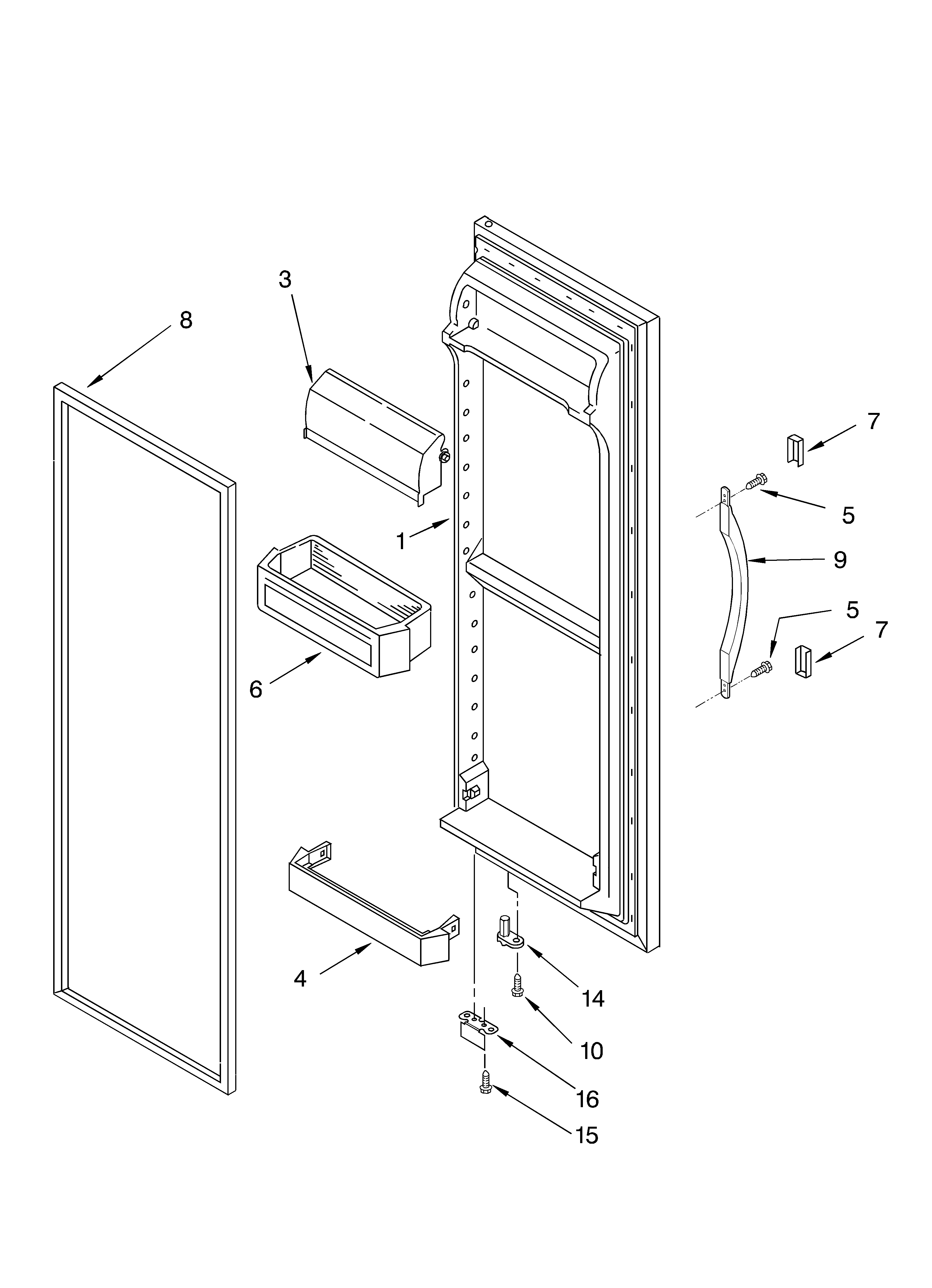 Estate TS22AFXKQ00 refrigerator door diagram