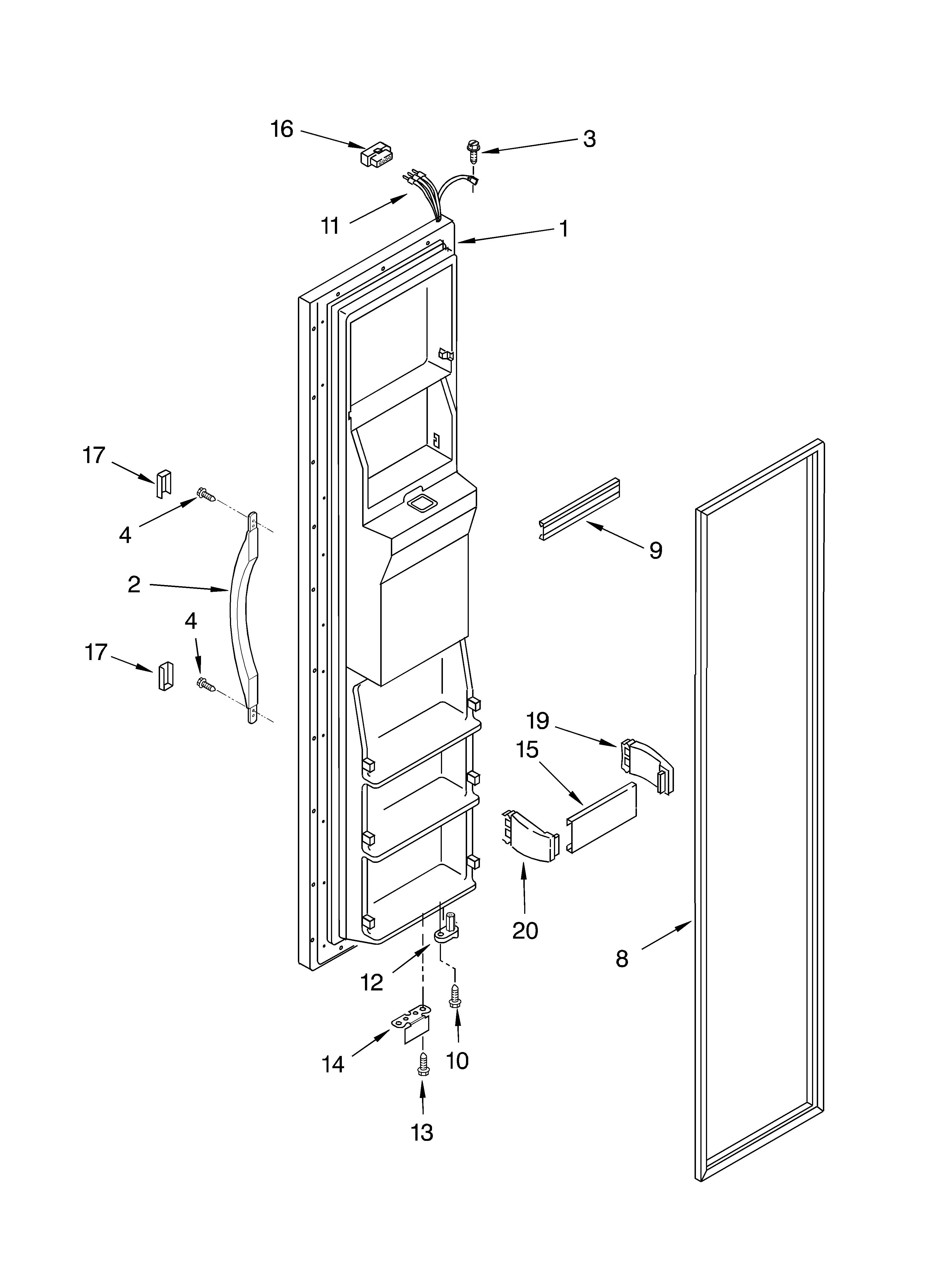 Estate TS22AFXKQ00 freezer door diagram