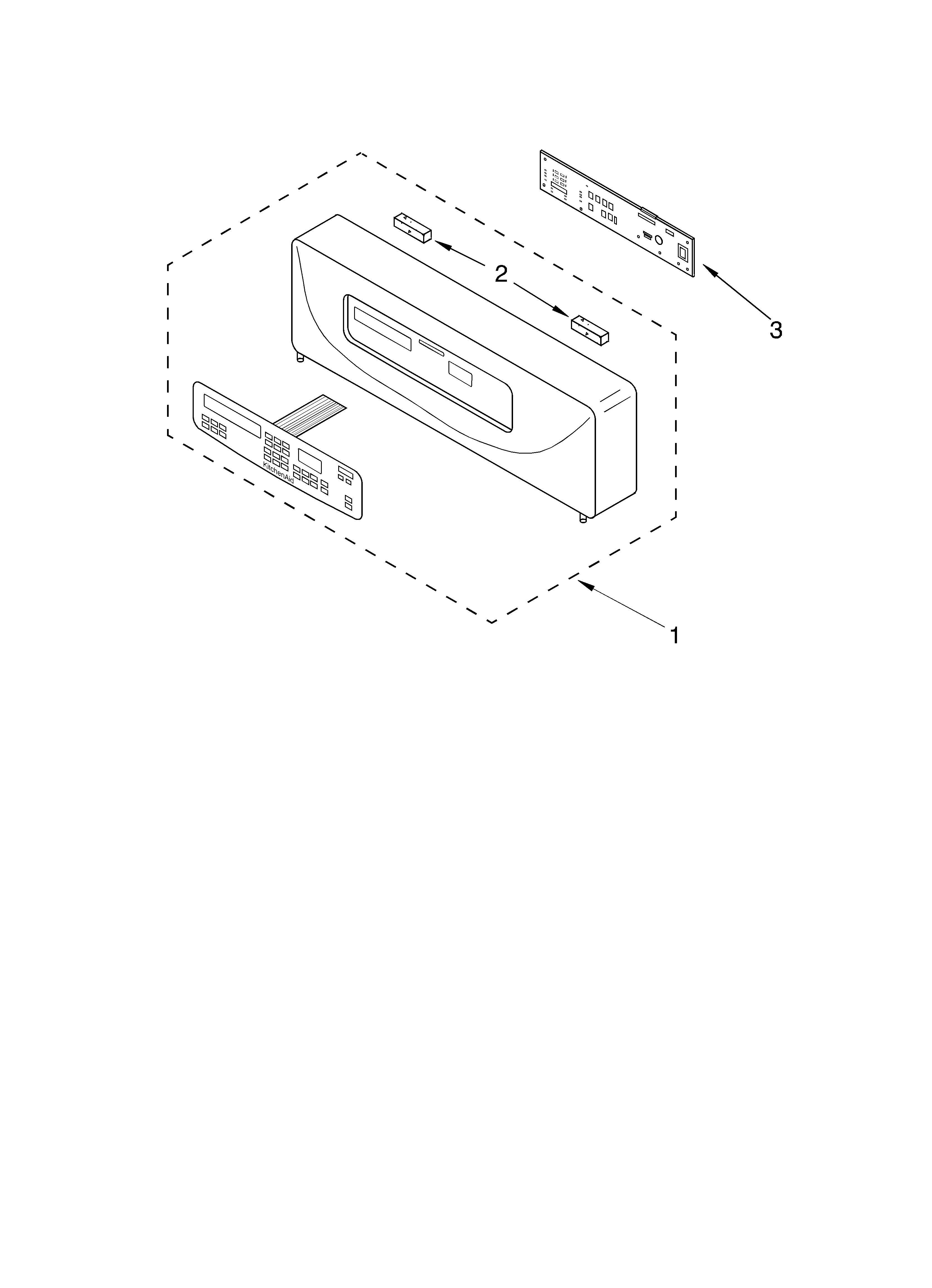 KitchenAid KEBS277DWH12 control panel diagram