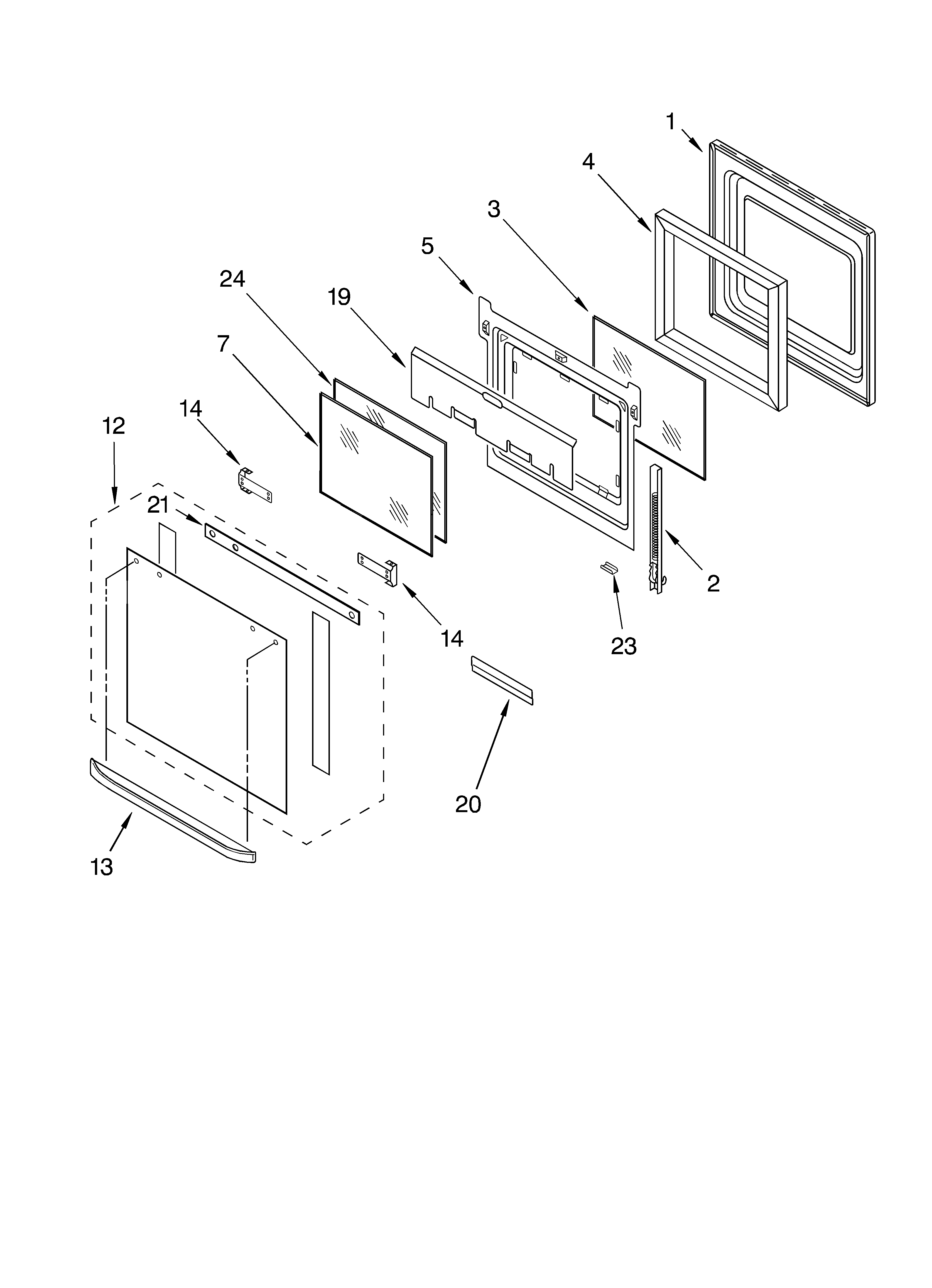 Whirlpool RBD276PDQ12 oven door diagram