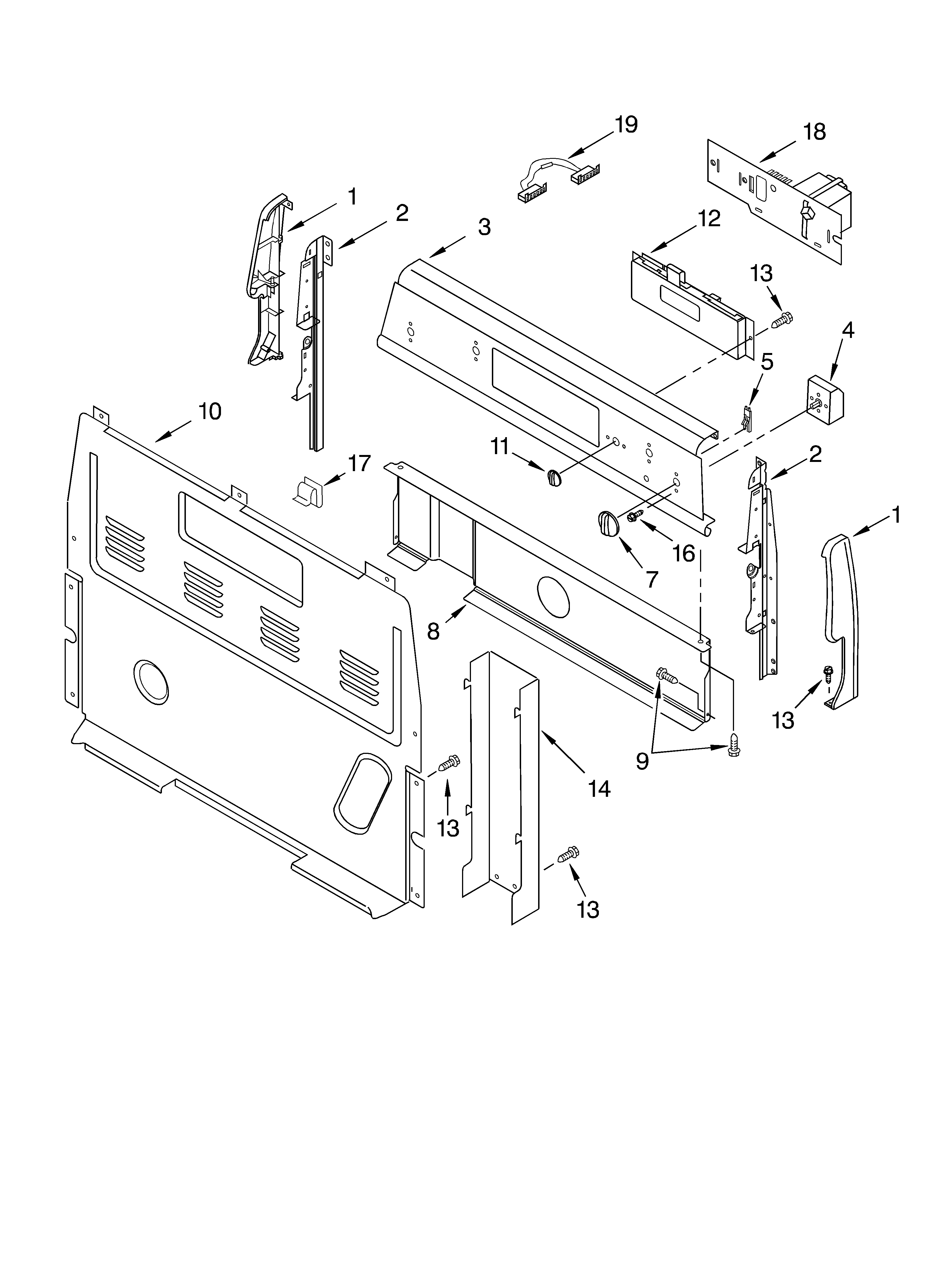 Whirlpool RF199LXKP0 control panel diagram