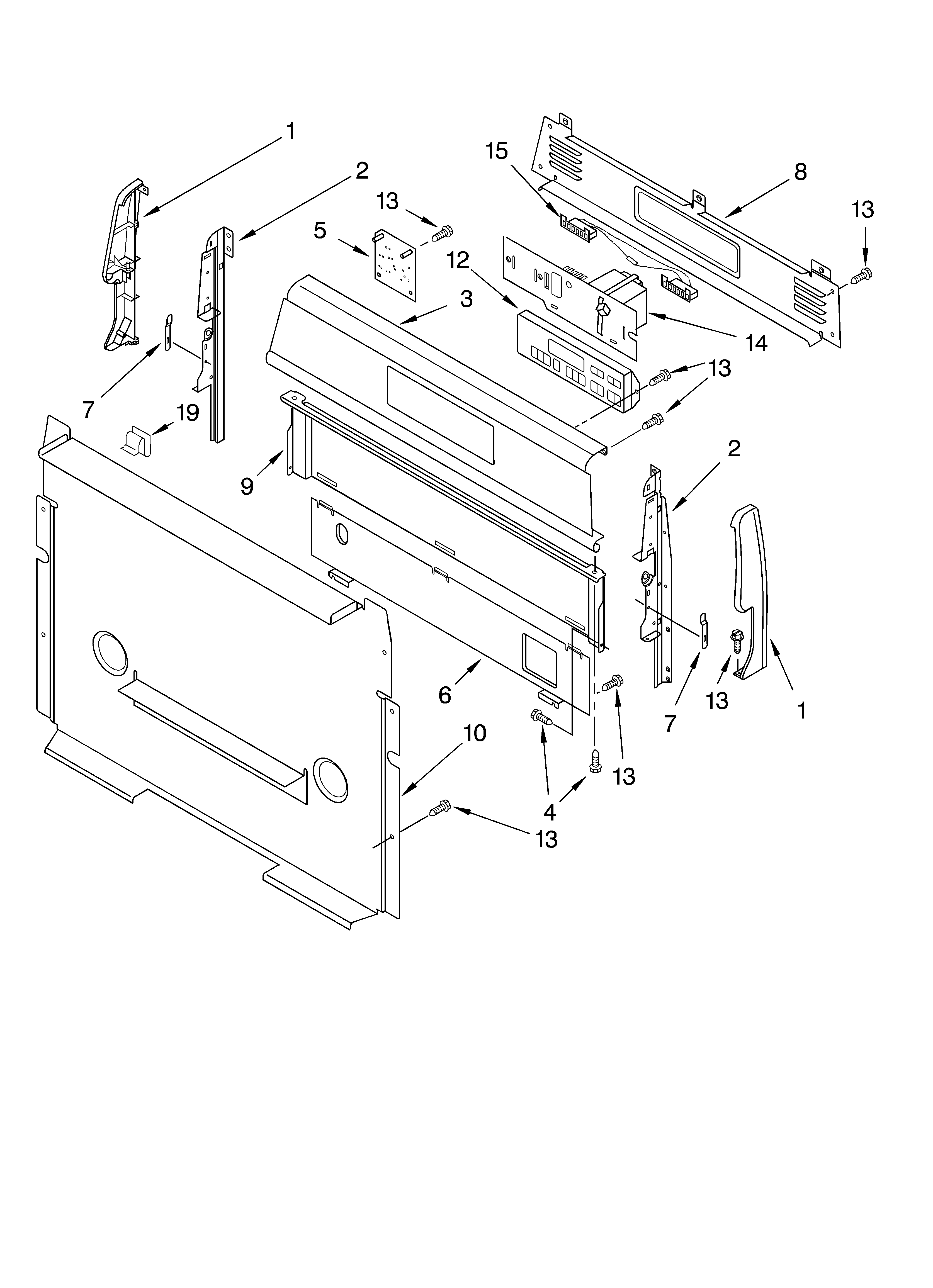 Whirlpool GS460LEKT0 control panel diagram