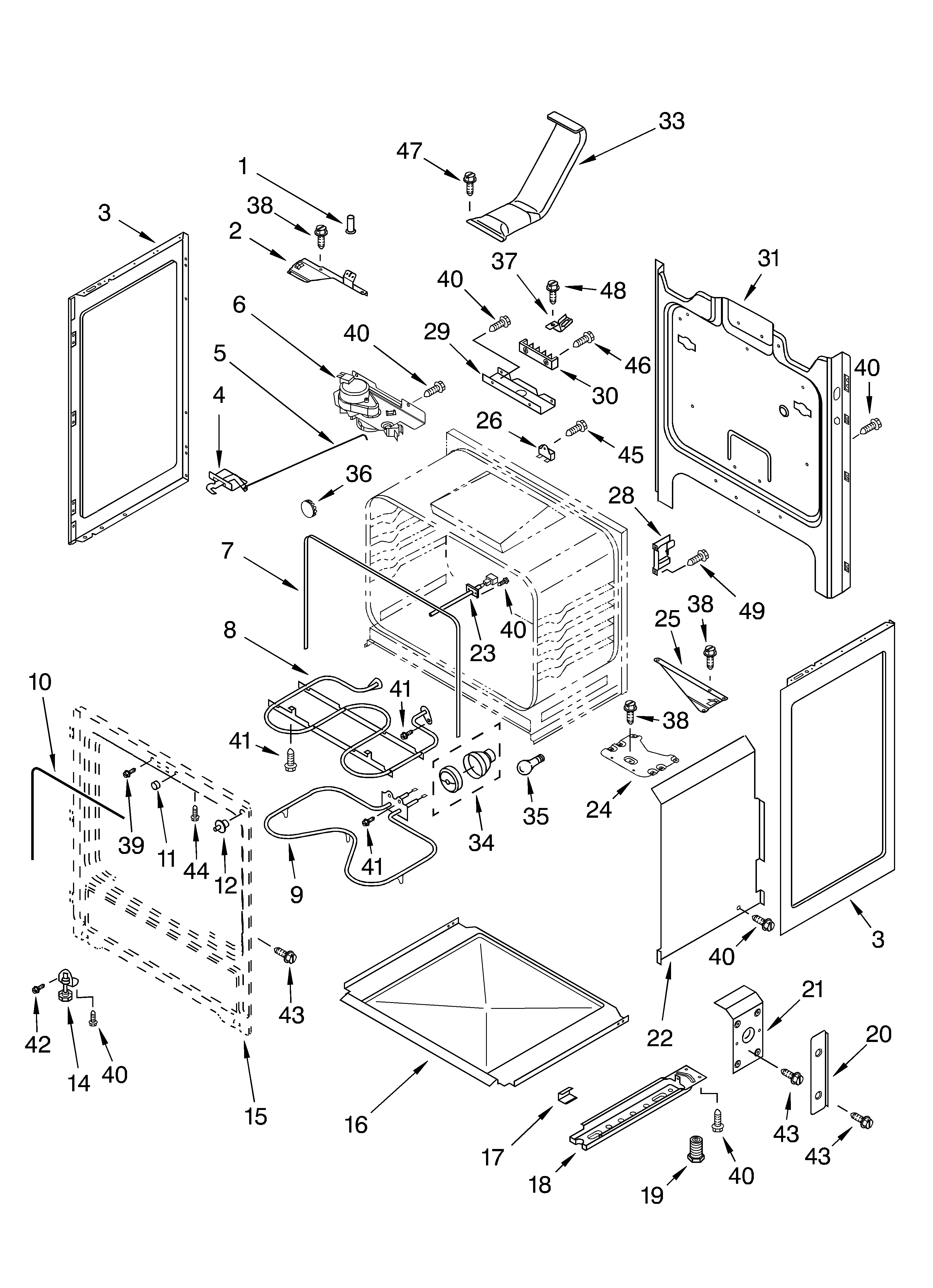 Whirlpool RF380LXKT0 chassis diagram