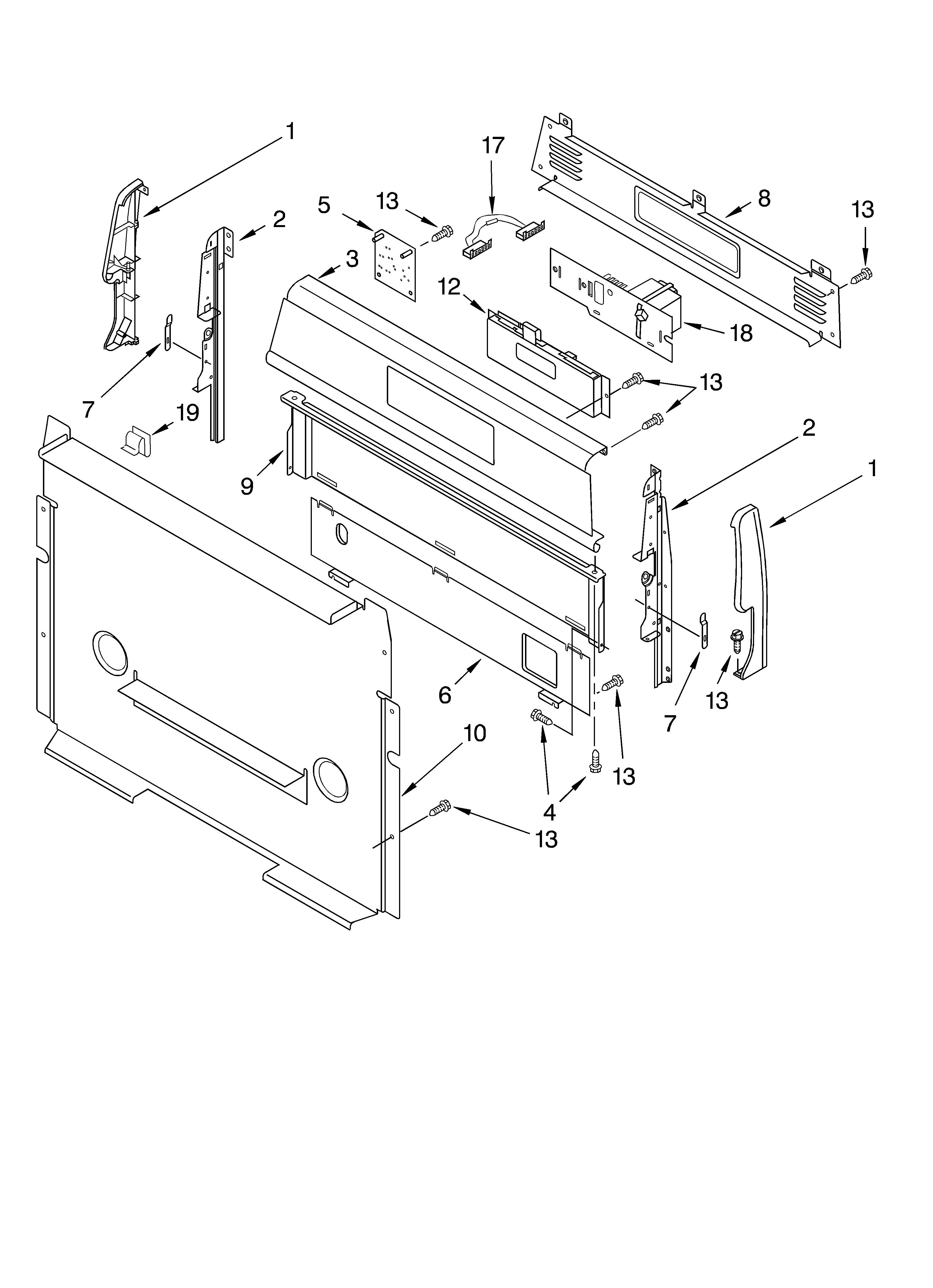 Whirlpool SF389LEKB0 control panel diagram