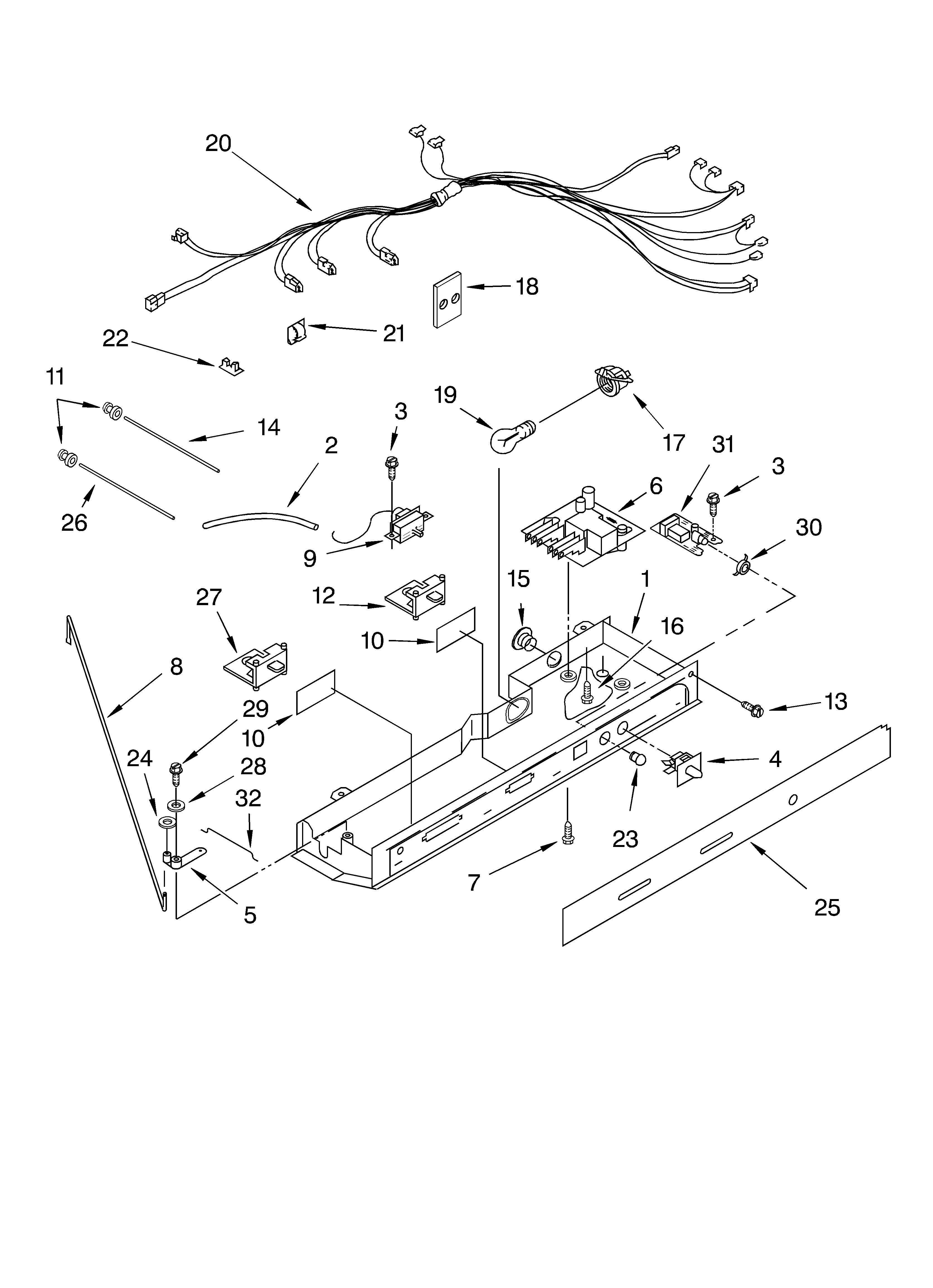 KitchenAid KSRG27FKWH01 control diagram