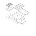Whirlpool SF195LEKT0 drawer & broiler diagram