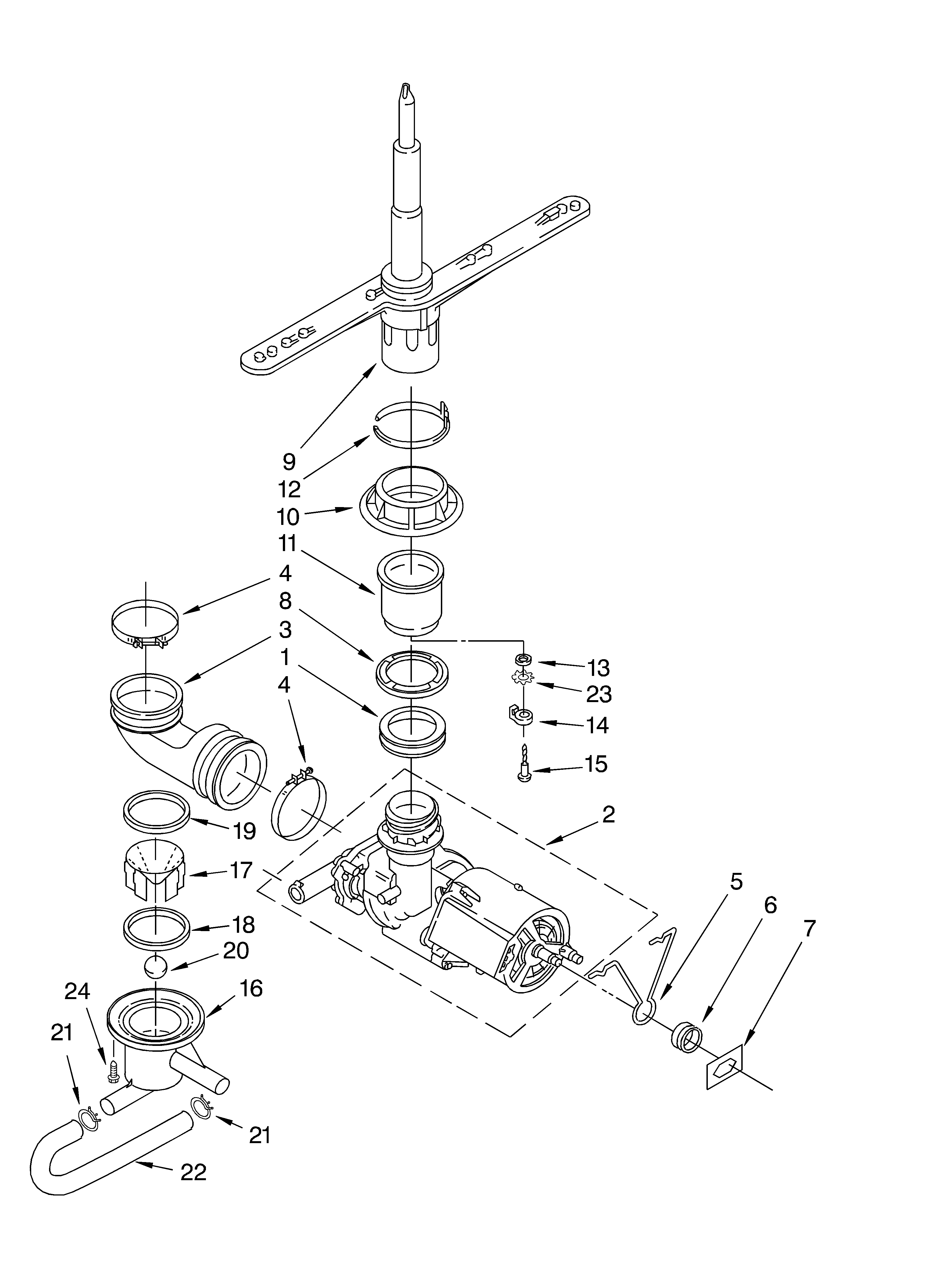 Whirlpool DU840SWKQ0 pump and sprayarm diagram
