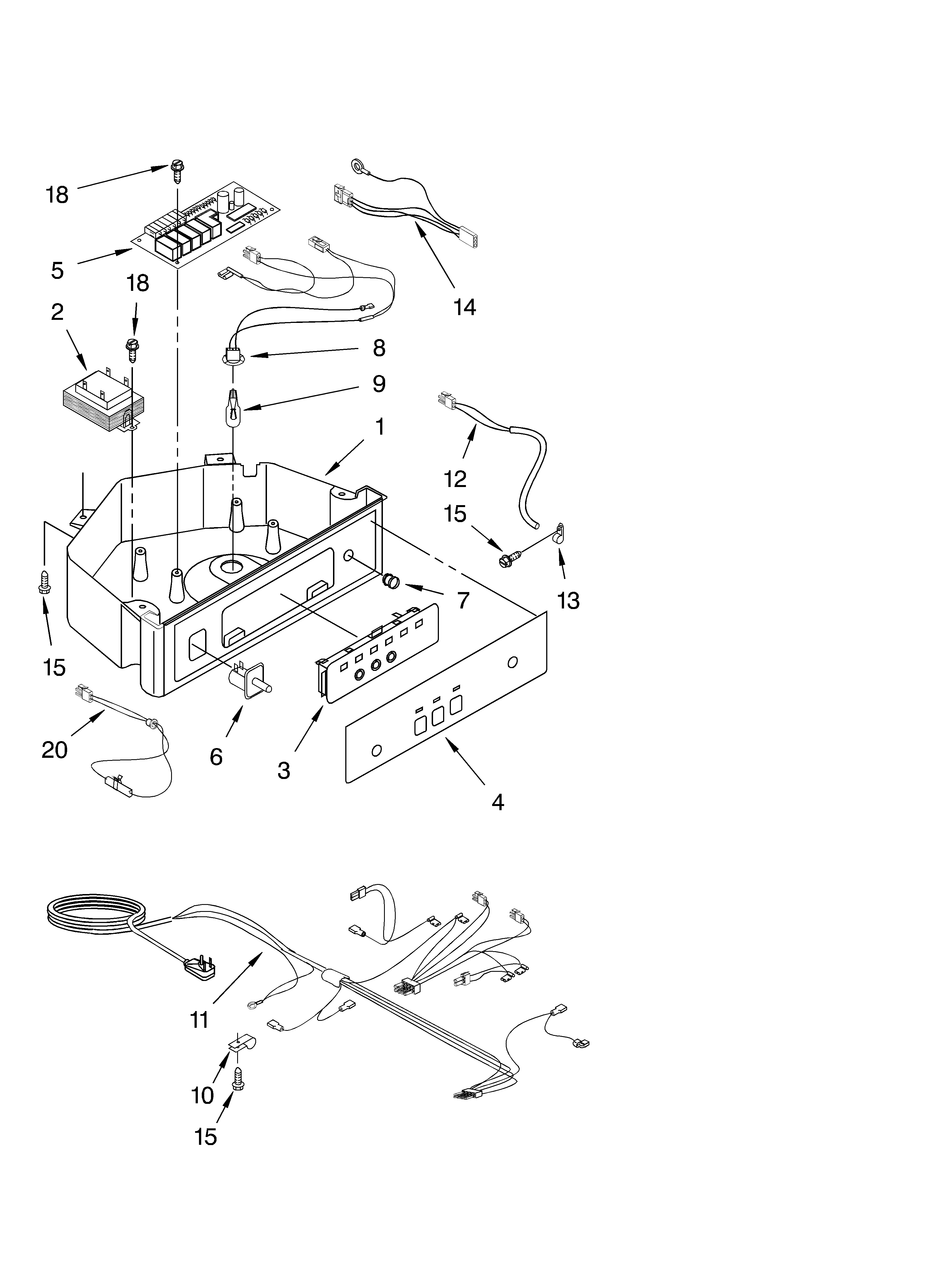KitchenAid KUIS155HPW3 control panel diagram