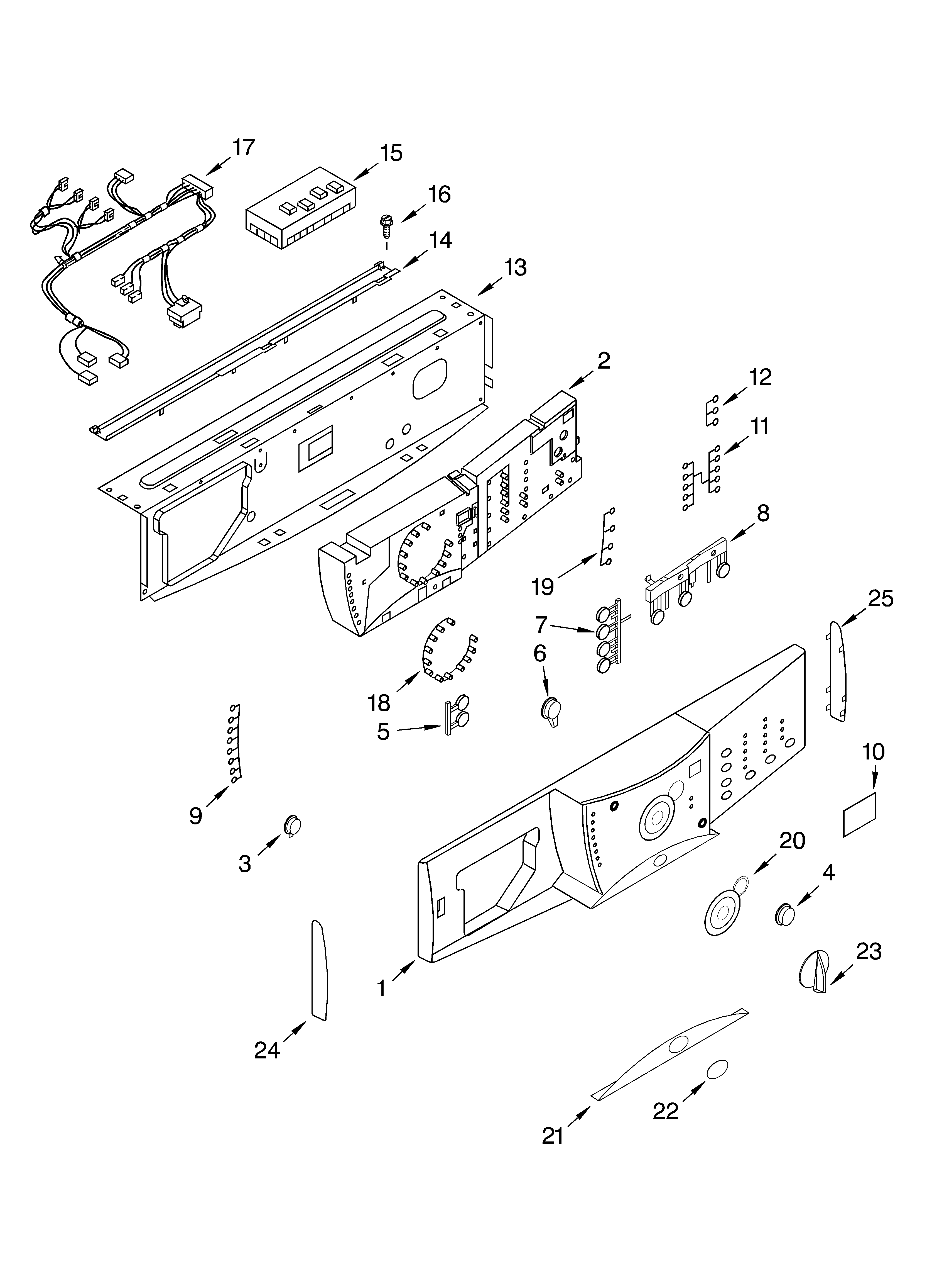 Whirlpool GHW9200LW control panel diagram