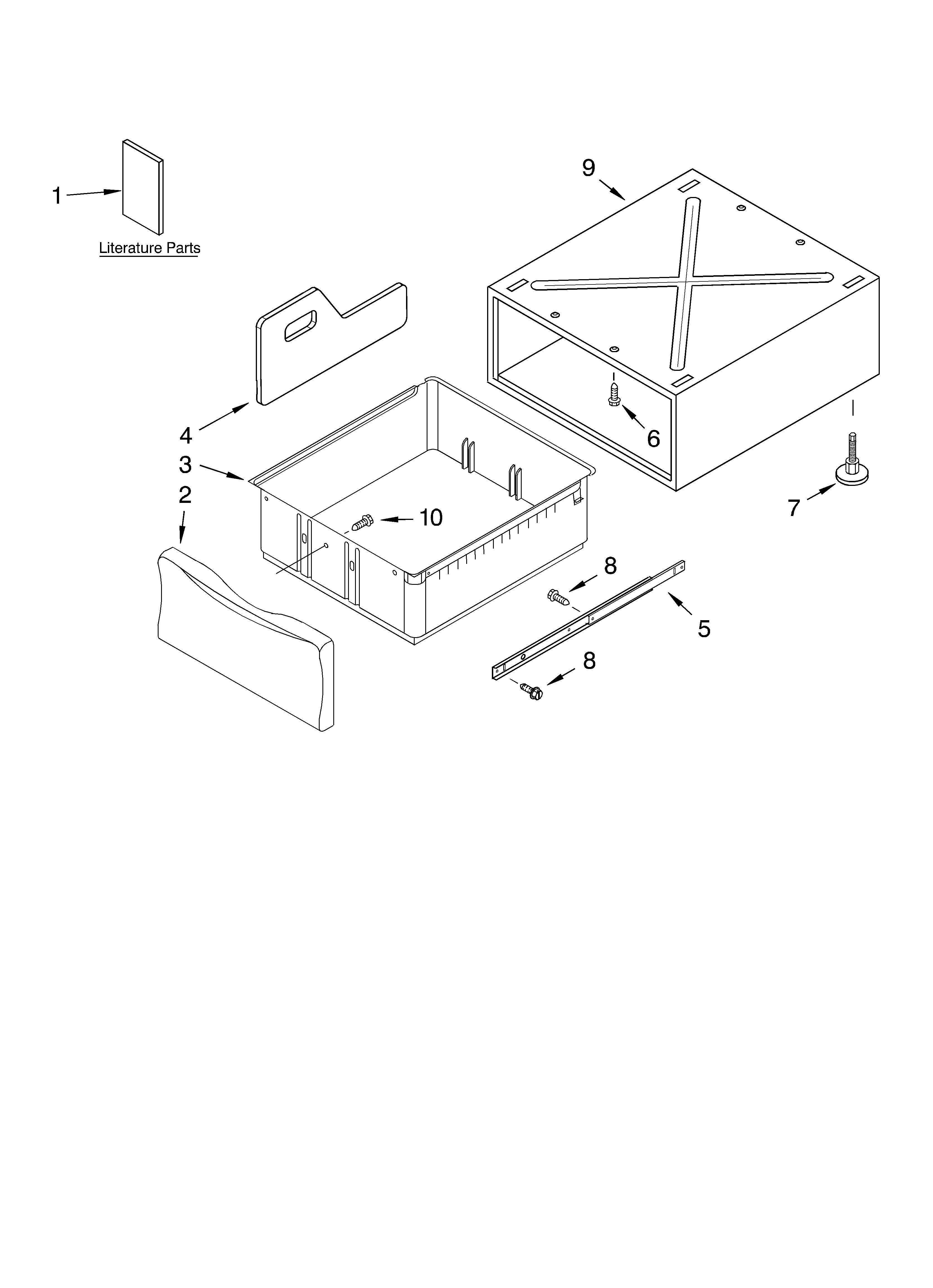 Whirlpool GHW9200LW pedestal diagram