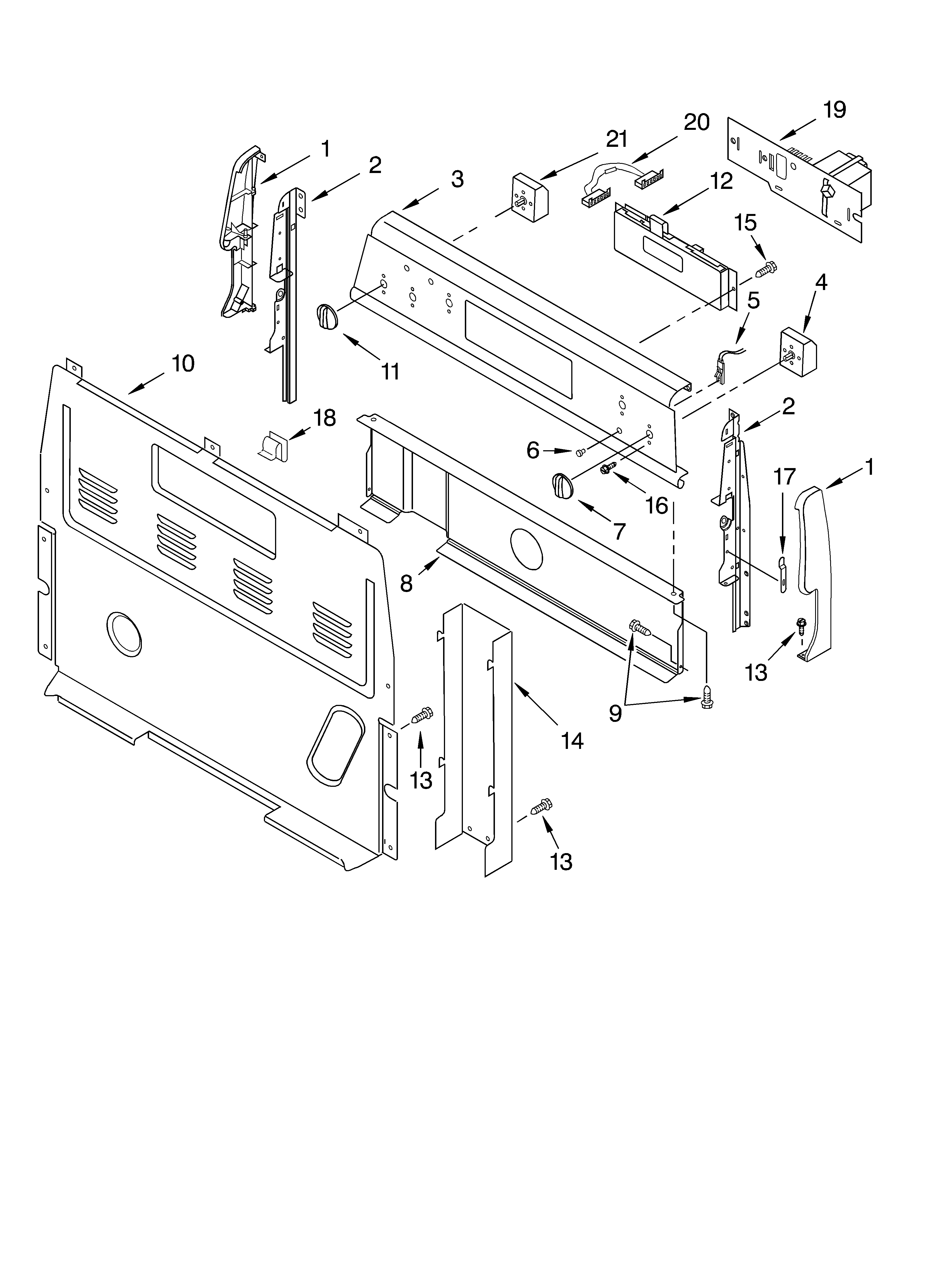 Whirlpool RF389LXKT0 control panel diagram
